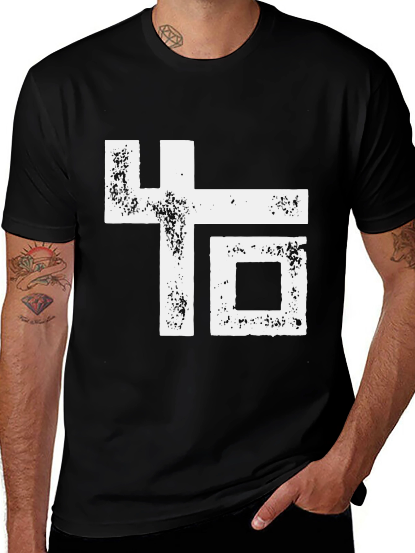 Variant 8 of Abstract Graphic Print Black T-Shirt