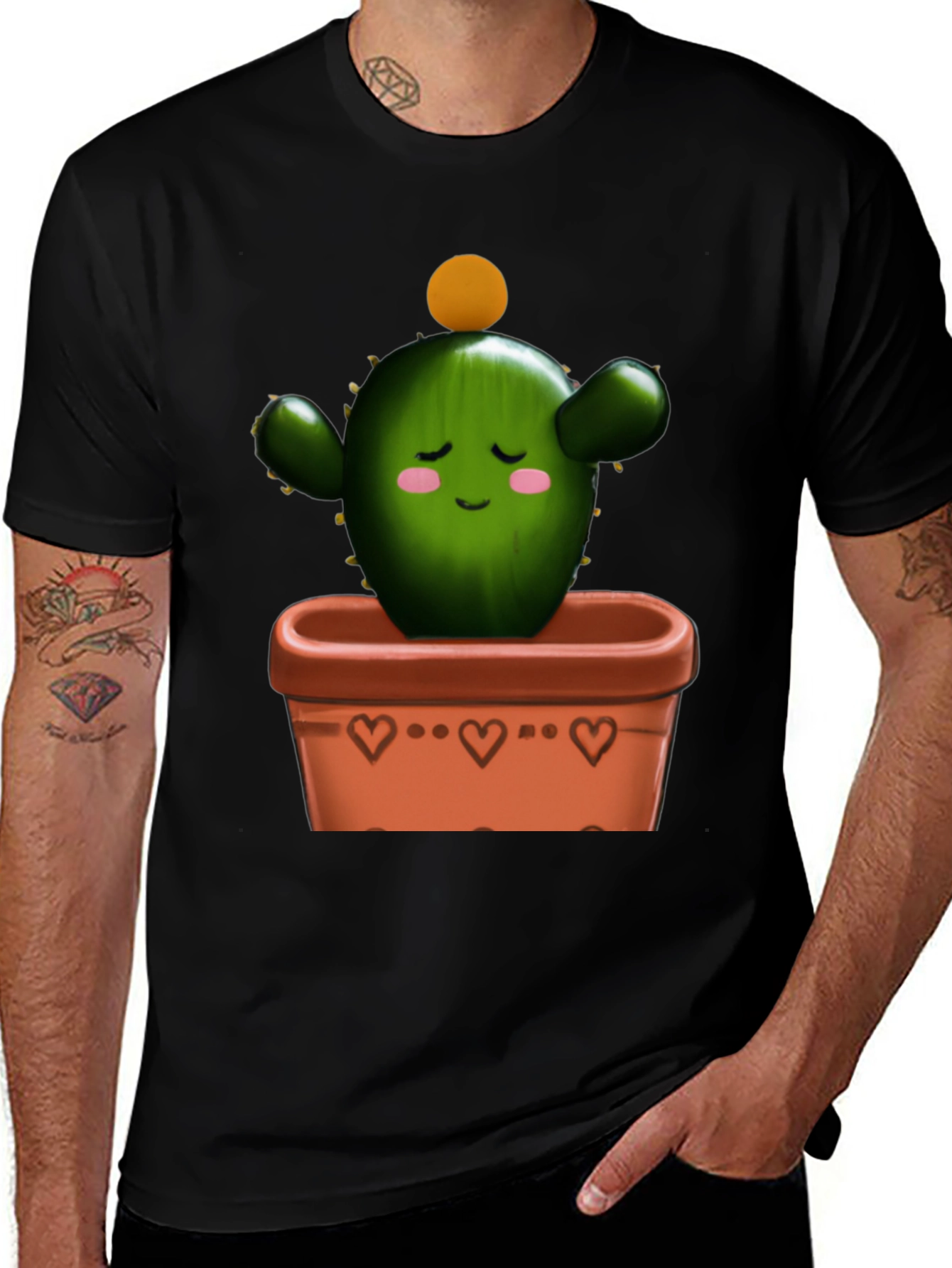 Variant 17 of Cactus in Pot Graphic Tee - Trendy Design