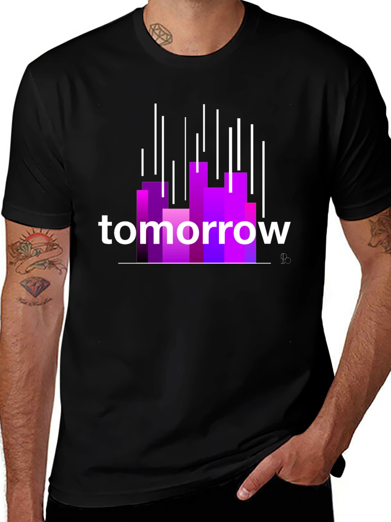 Variant 14 of Tomorrow Graphic Print Black T-Shirt