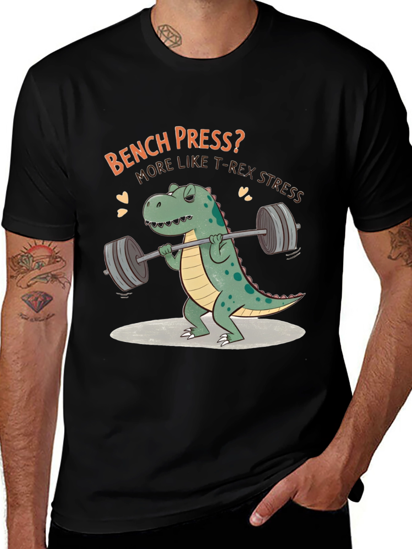 Bench Press T-Rex Graphic T-Shirt