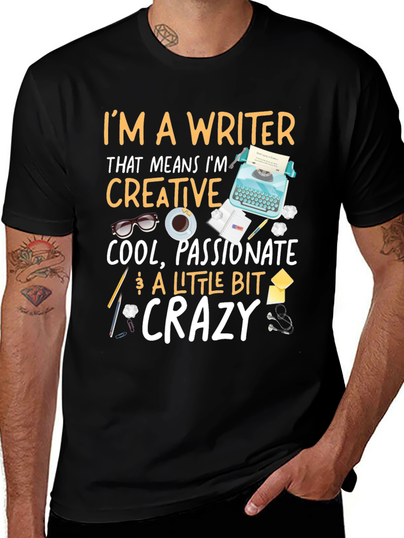 Variant 9 of Writer T-Shirt - Creative, Passionate, Crazy