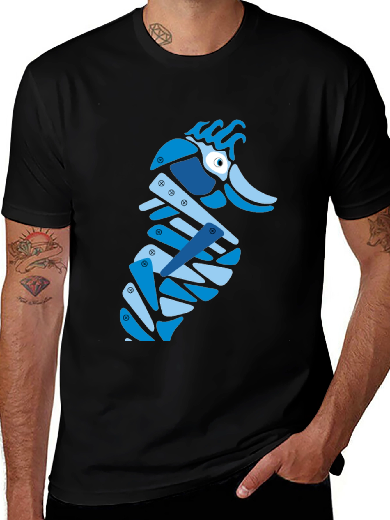 Variant 28 of Abstract Seahorse Graphic Tee