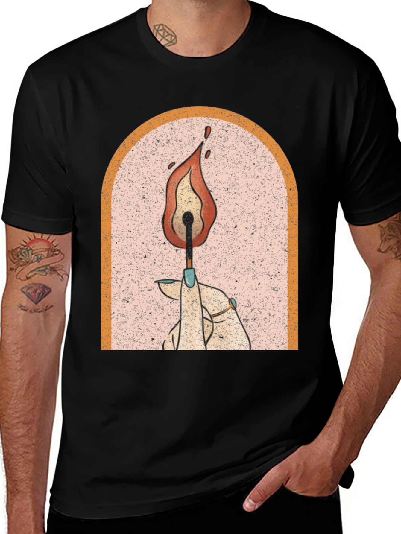 Variant 2 of Burning Match Graphic Tee - Retro Style