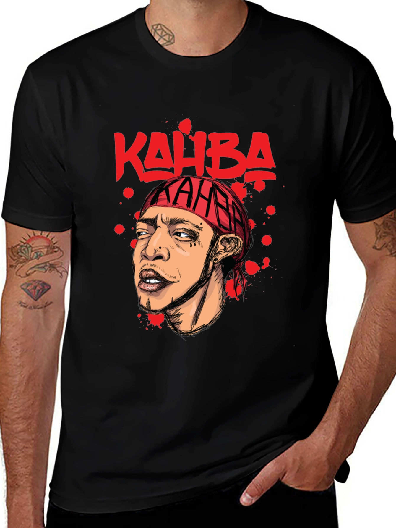 Variant 26 of Kahba Graphic Print T-Shirt - Black