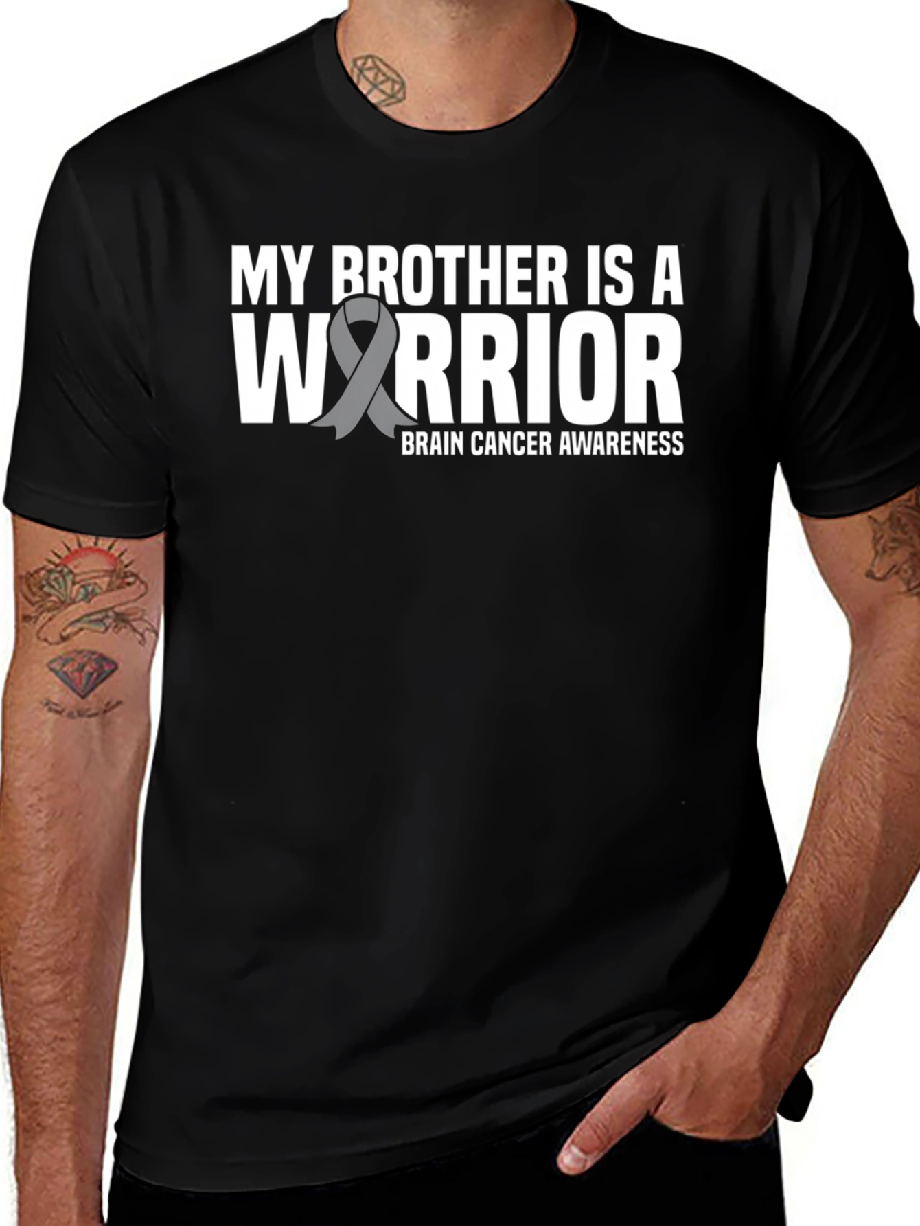 My Brother Is A Warrior Brain Cancer Awareness T-Shirt
