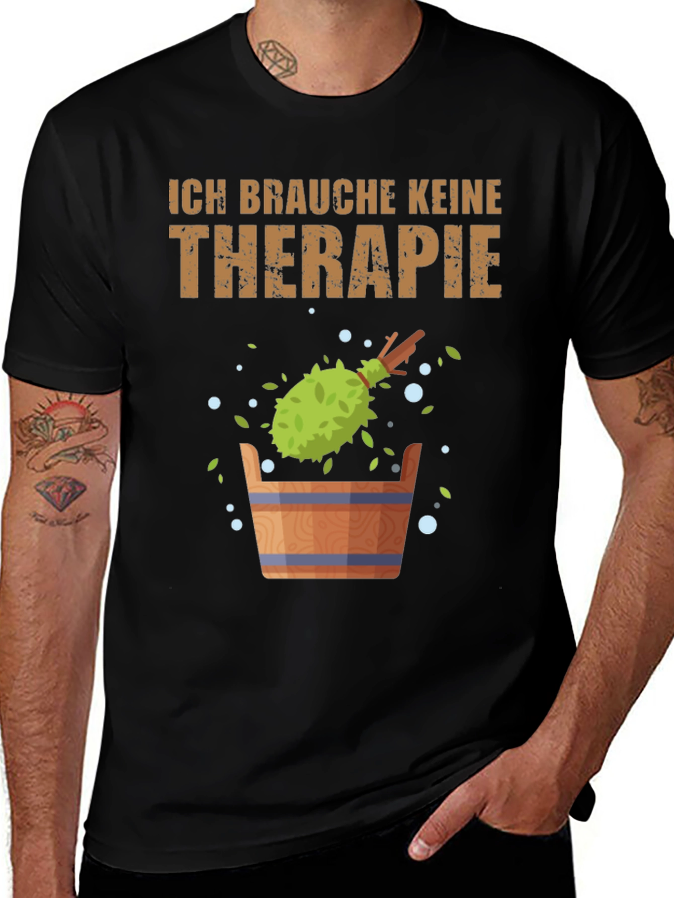 Variant 23 of Ich Brauche Keine Therapie T-Shirt - Sauna Relaxation Tee