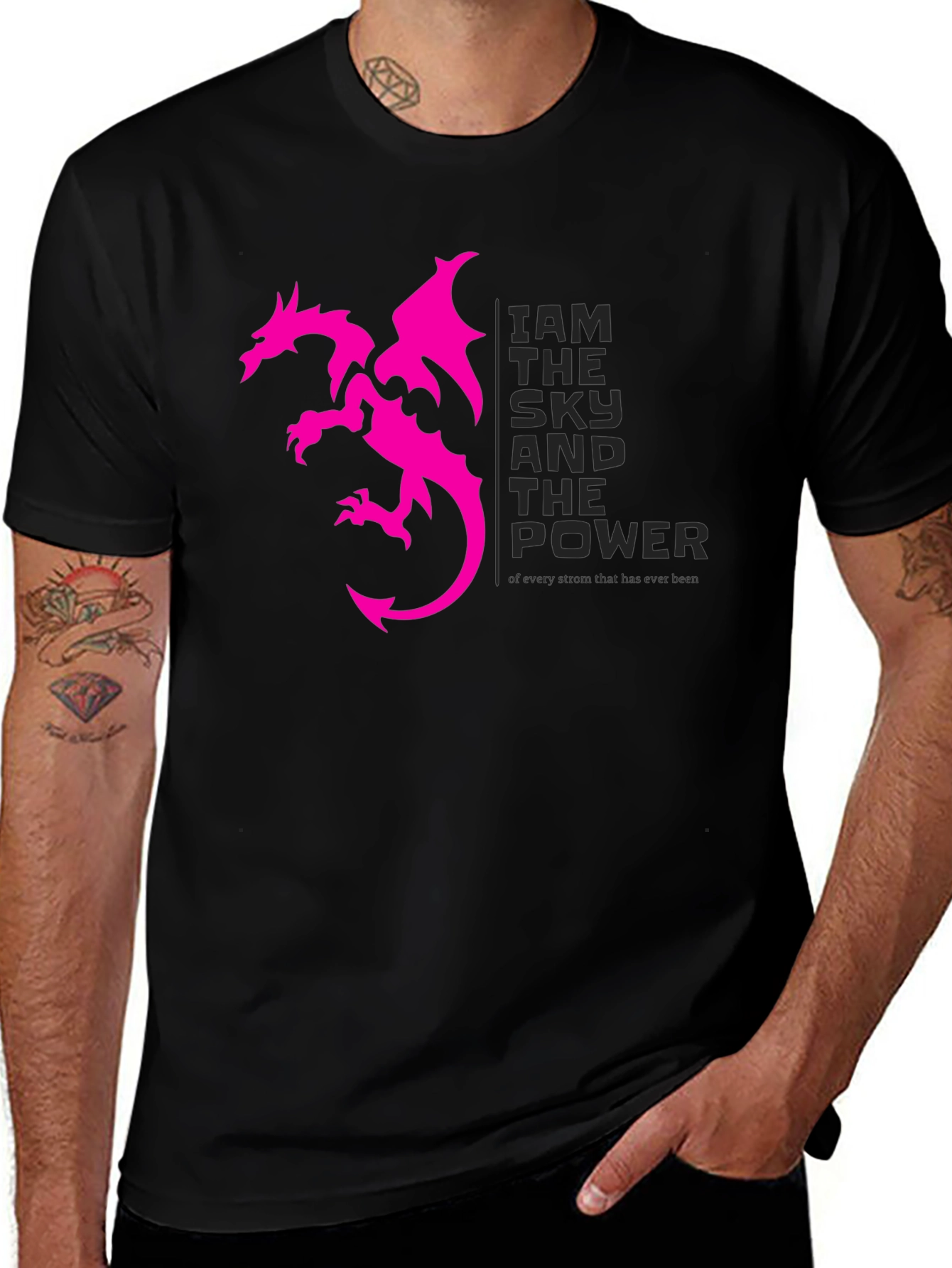 Variant 26 of Dragon Power T-Shirt - Sky and Power Graphic Tee