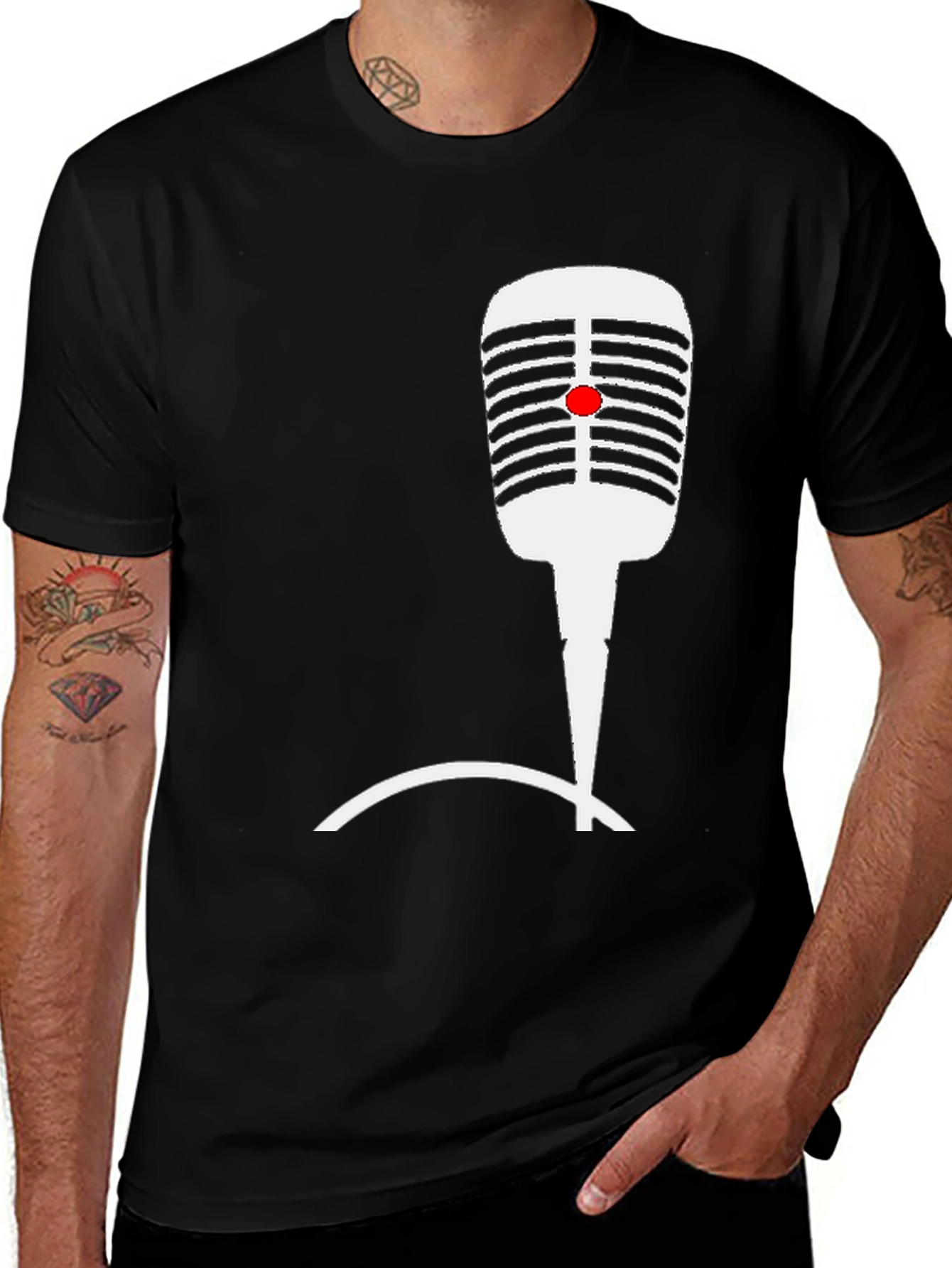Variant 25 of Vintage Microphone Graphic T-Shirt - Retro Style