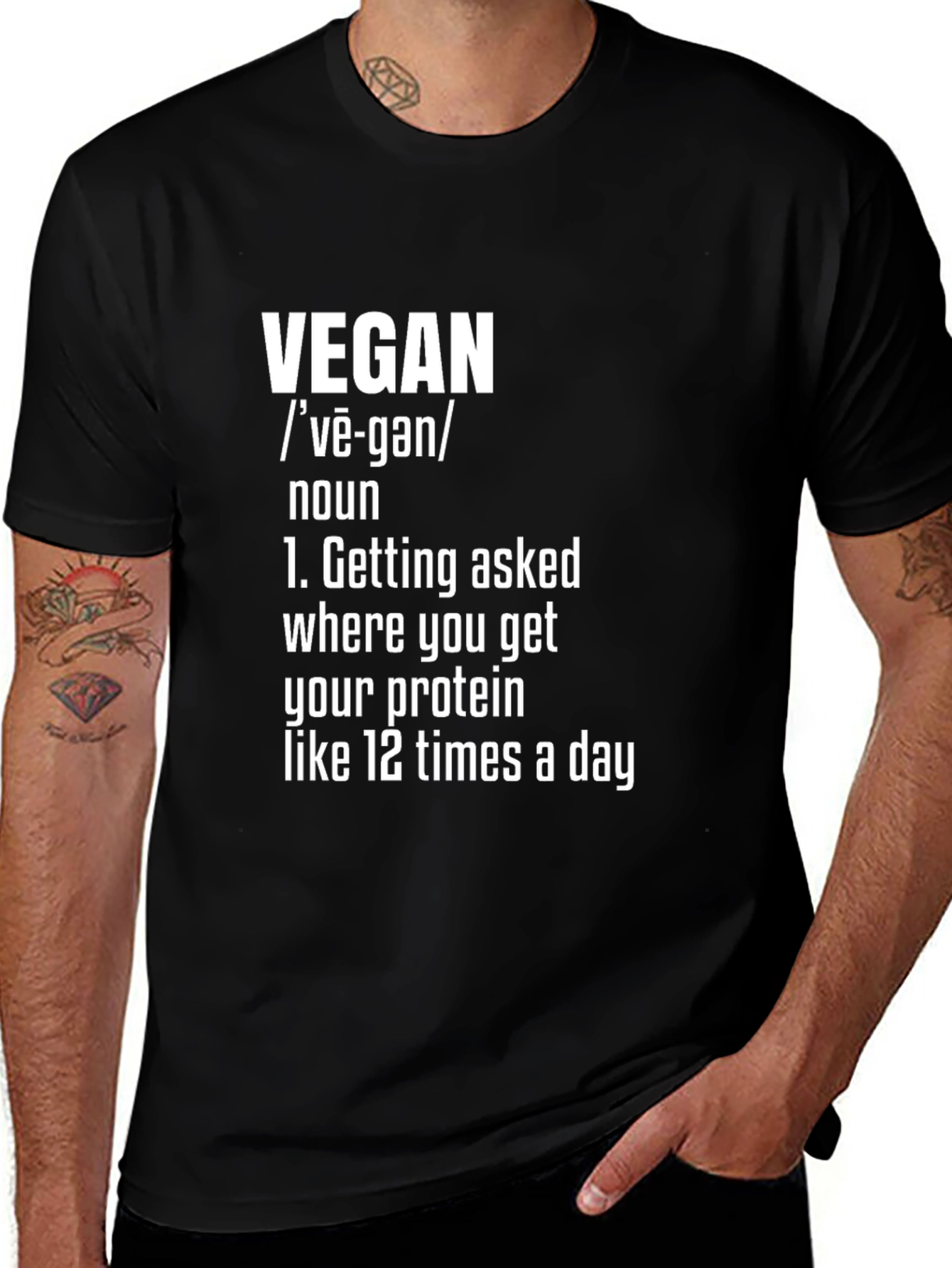 Variant 2 of Vegan Definition Graphic Tee - Black