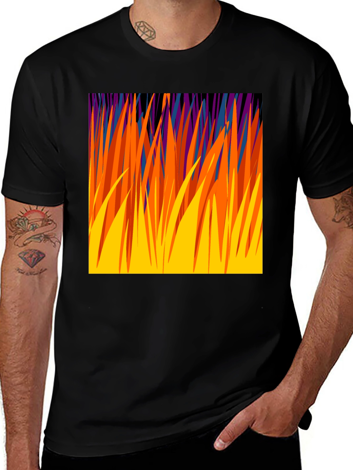 Variant 19 of Abstract Grass Graphic Tee - Modern Design T-Shirt