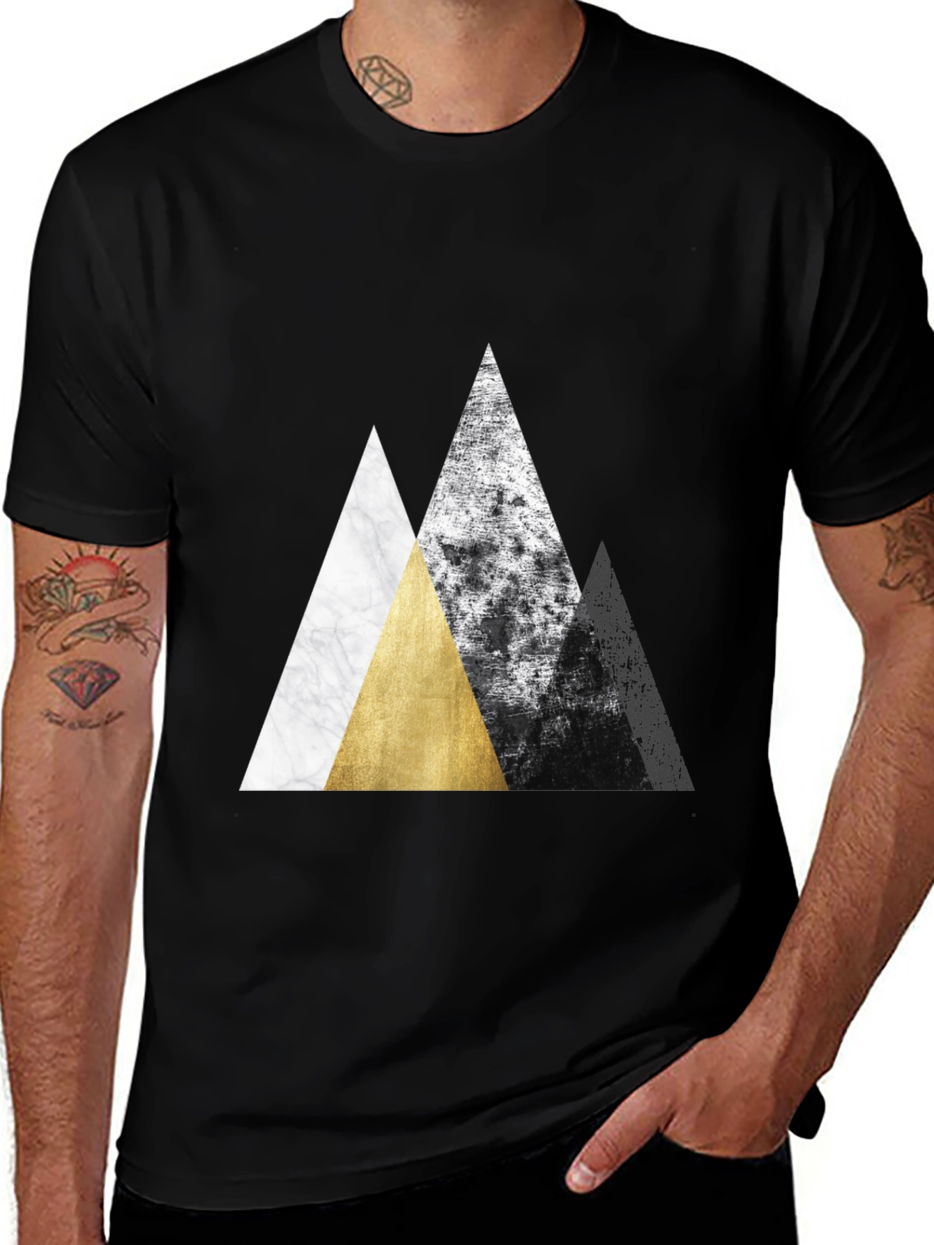 Variant 9 of Geometric Triangle Graphic Tee - Modern Minimalist Shirt
