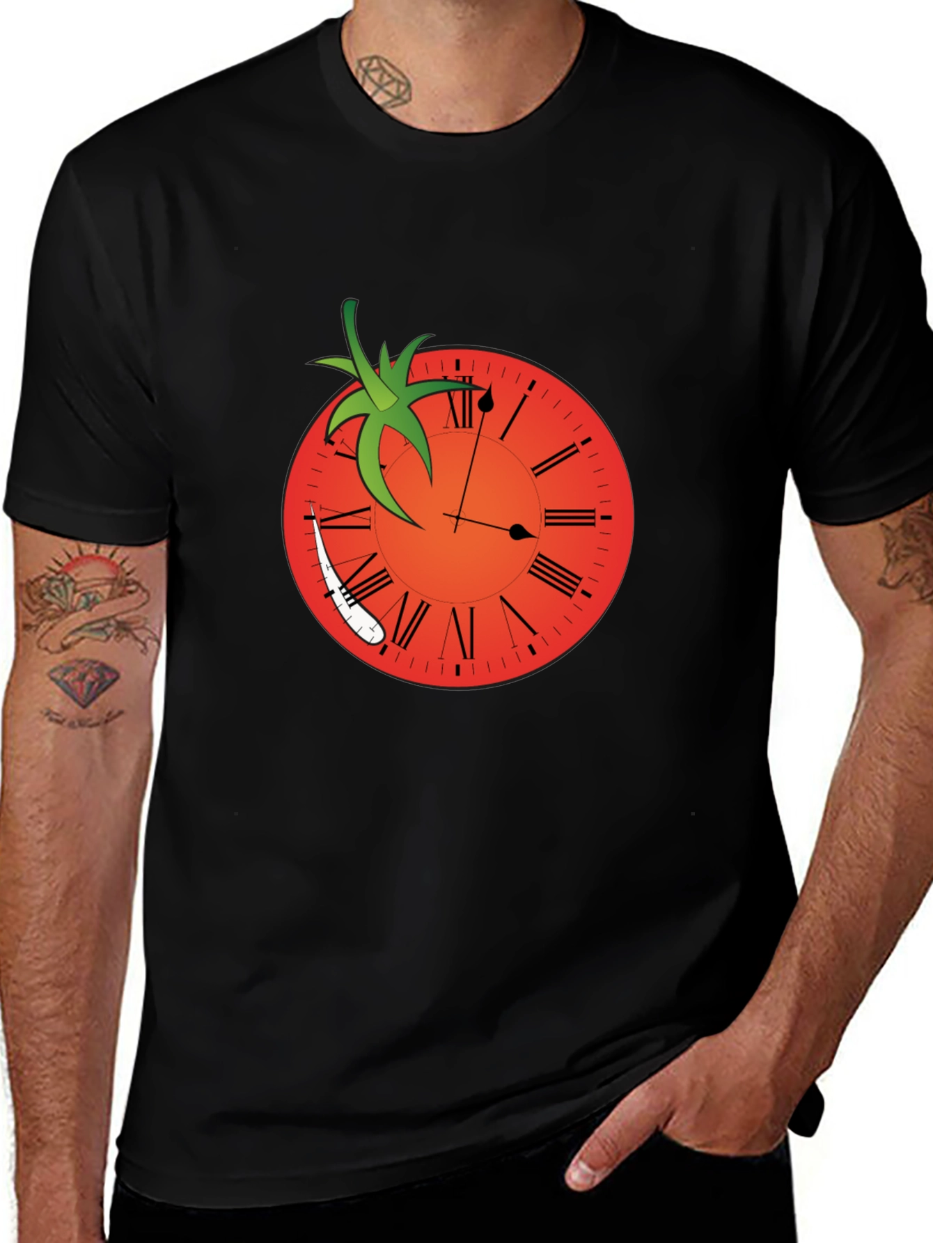 Variant 14 of Tomato Clock Graphic Tee - Unique Design