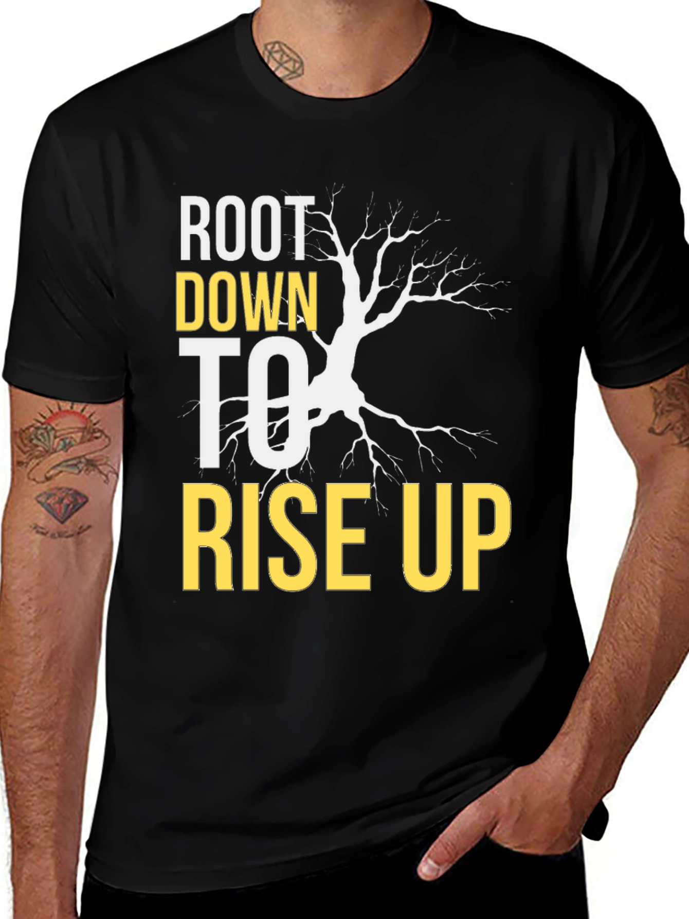 Variant 21 of Root Down To Rise Up Tree Graphic Tee