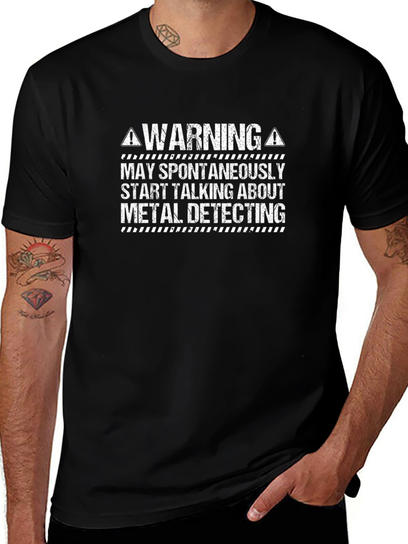 Variant 21 of Metal Detecting Enthusiast Warning T-Shirt