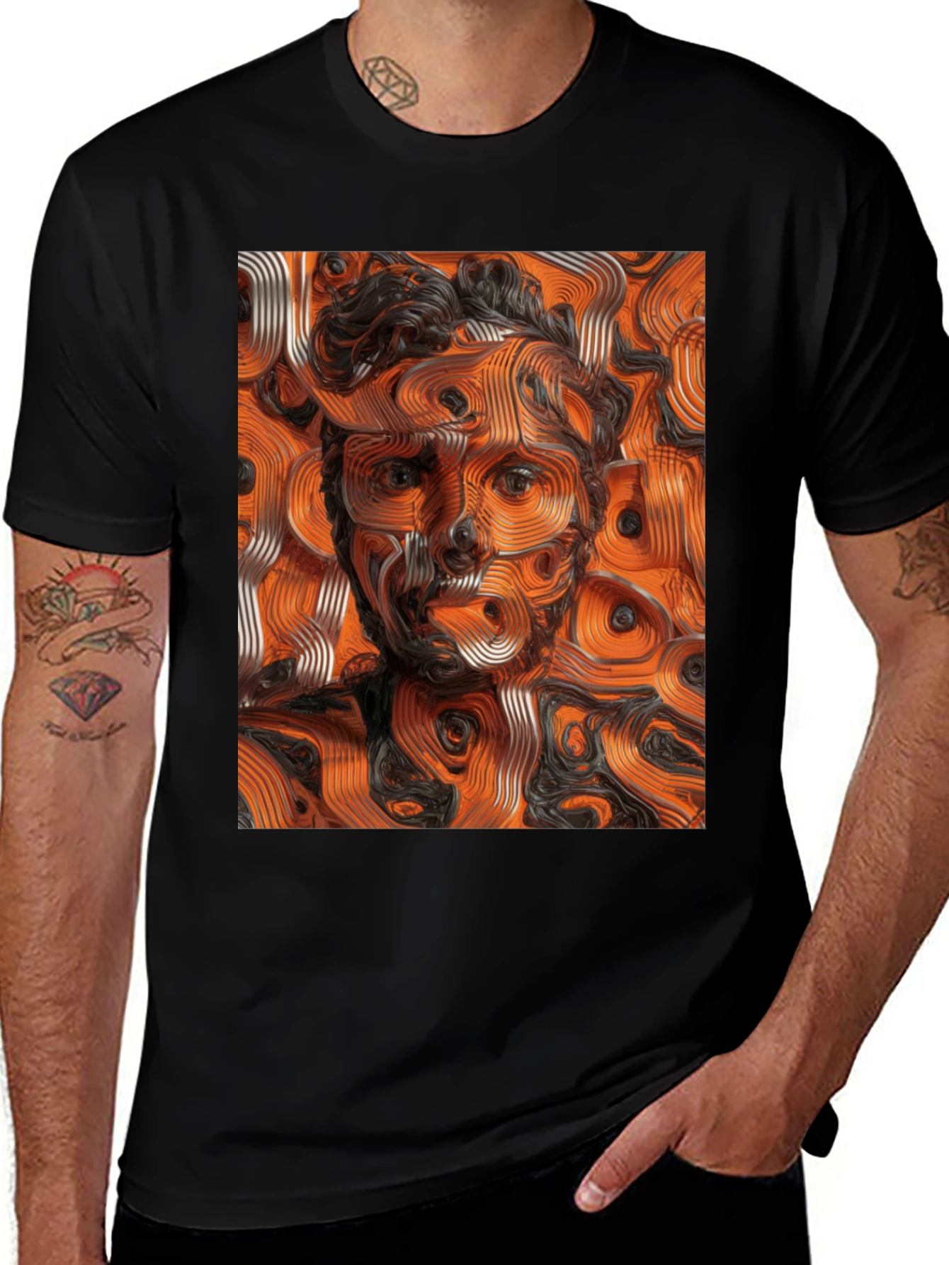 Variant 19 of Abstract Portrait Graphic Tee - Unique Design