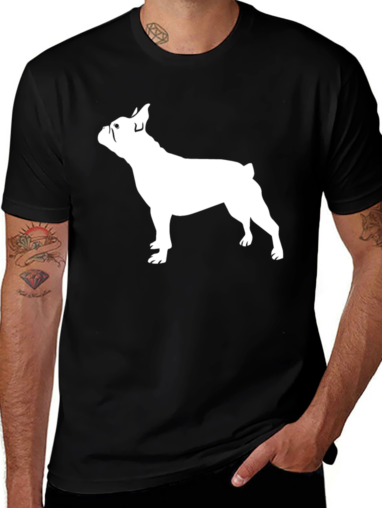 Variant 29 of Black Dog Silhouette Graphic Tee