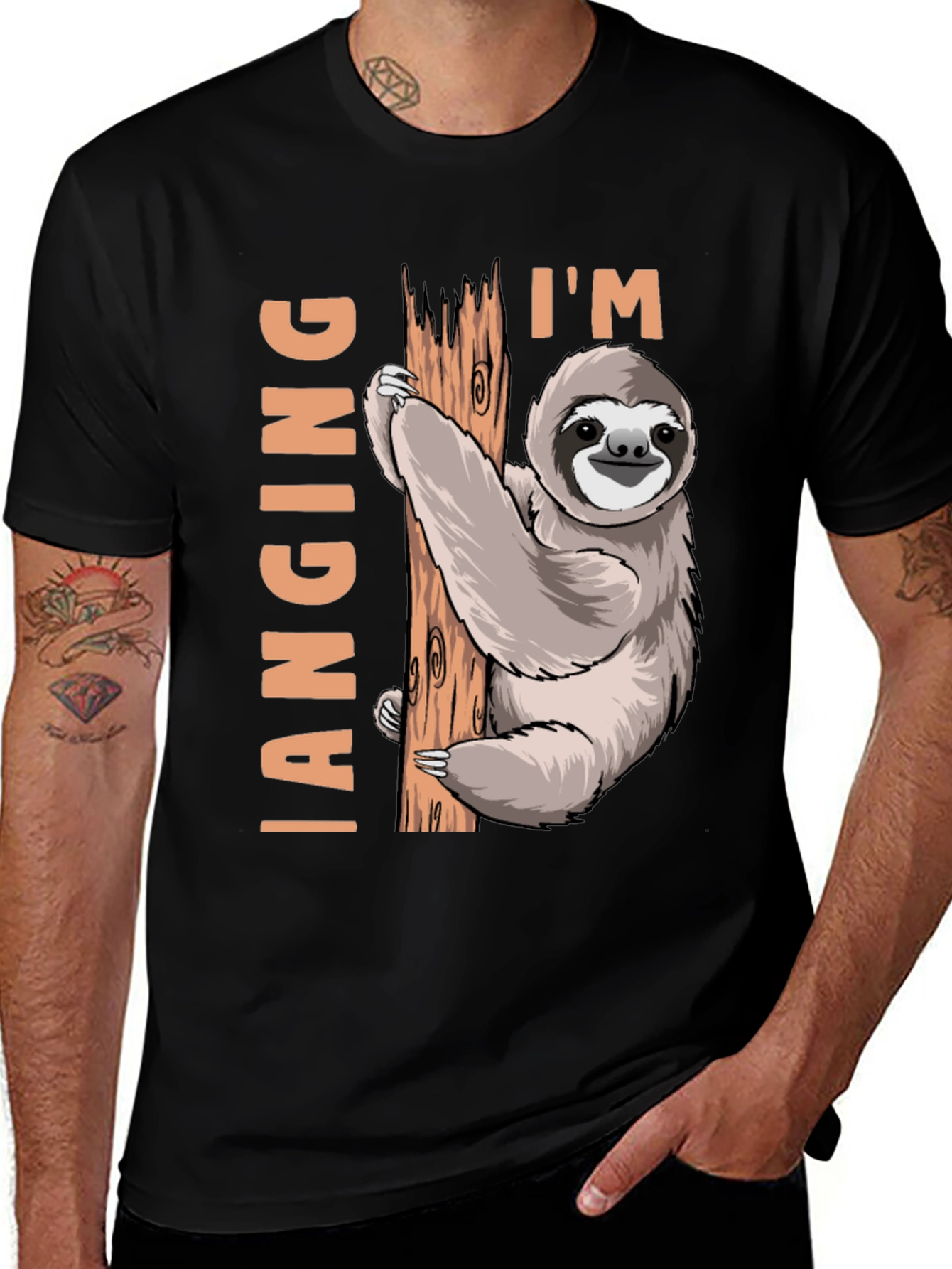 Variant 12 of I'm Hanging Sloth T-Shirt: Funny Sloth Design