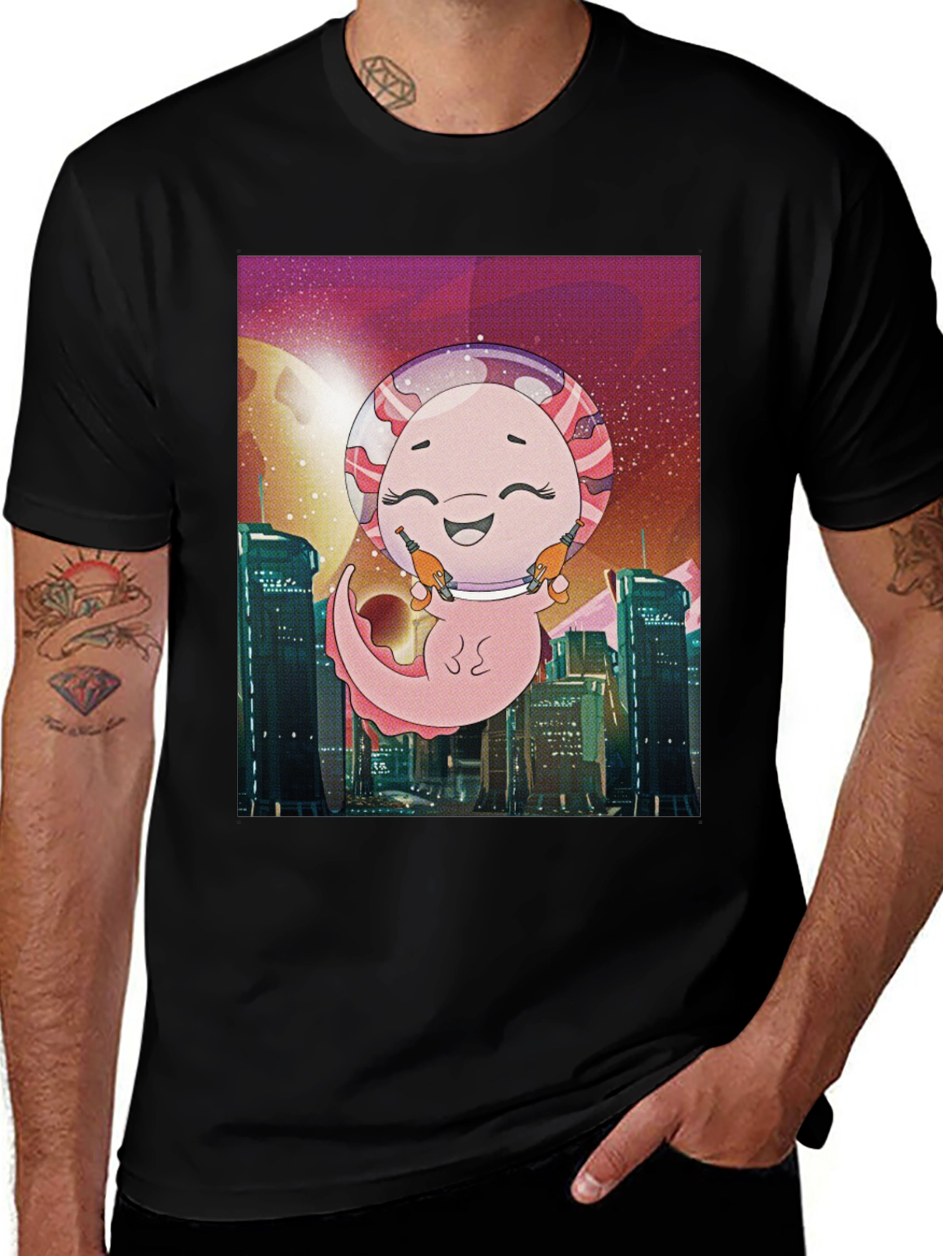 Variant 30 of Axolotl Astronaut Graphic T-Shirt