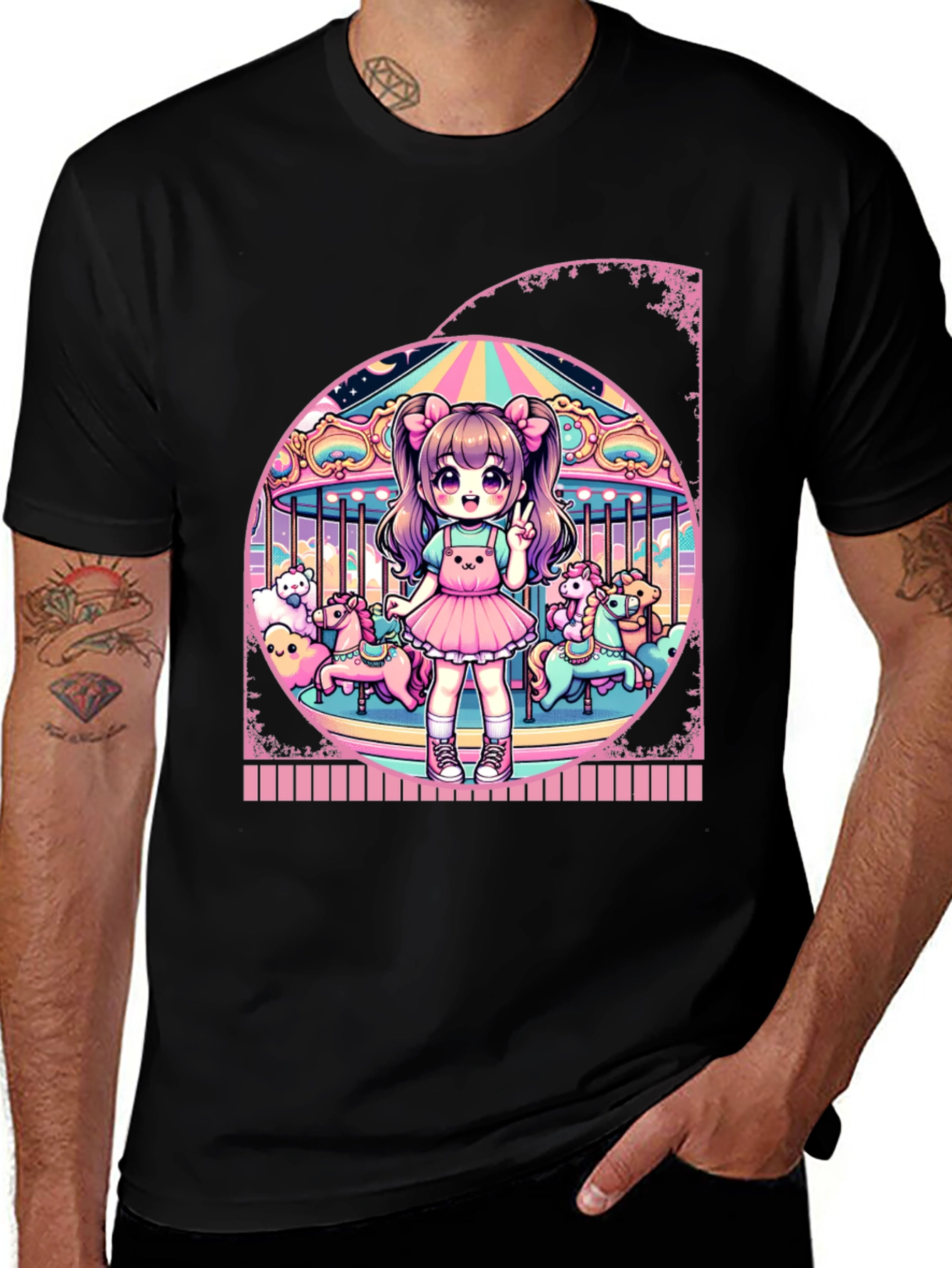 Variant 20 of Kawaii Carousel Graphic T-Shirt