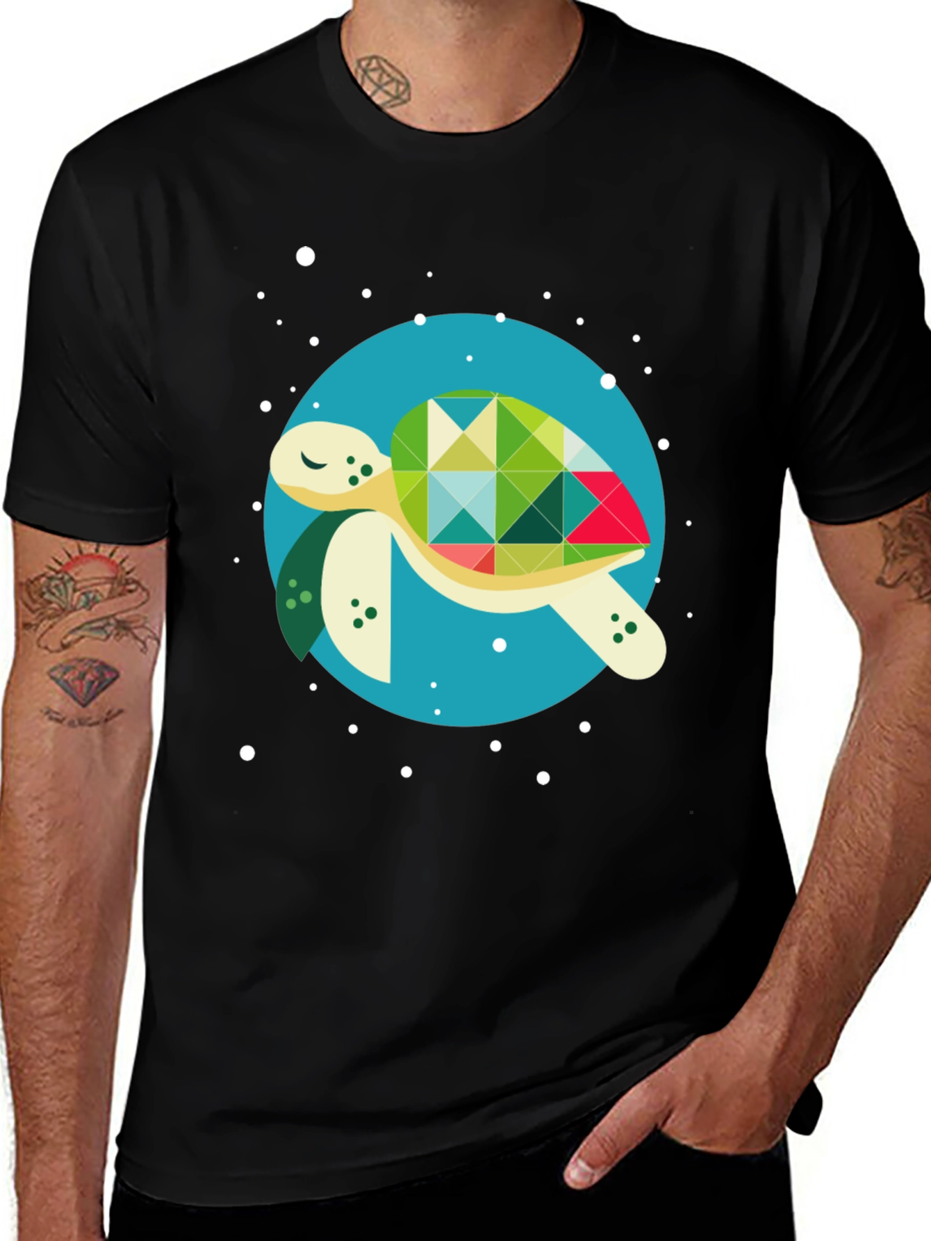 Variant 9 of Geometric Turtle Graphic Tee - Unique Design