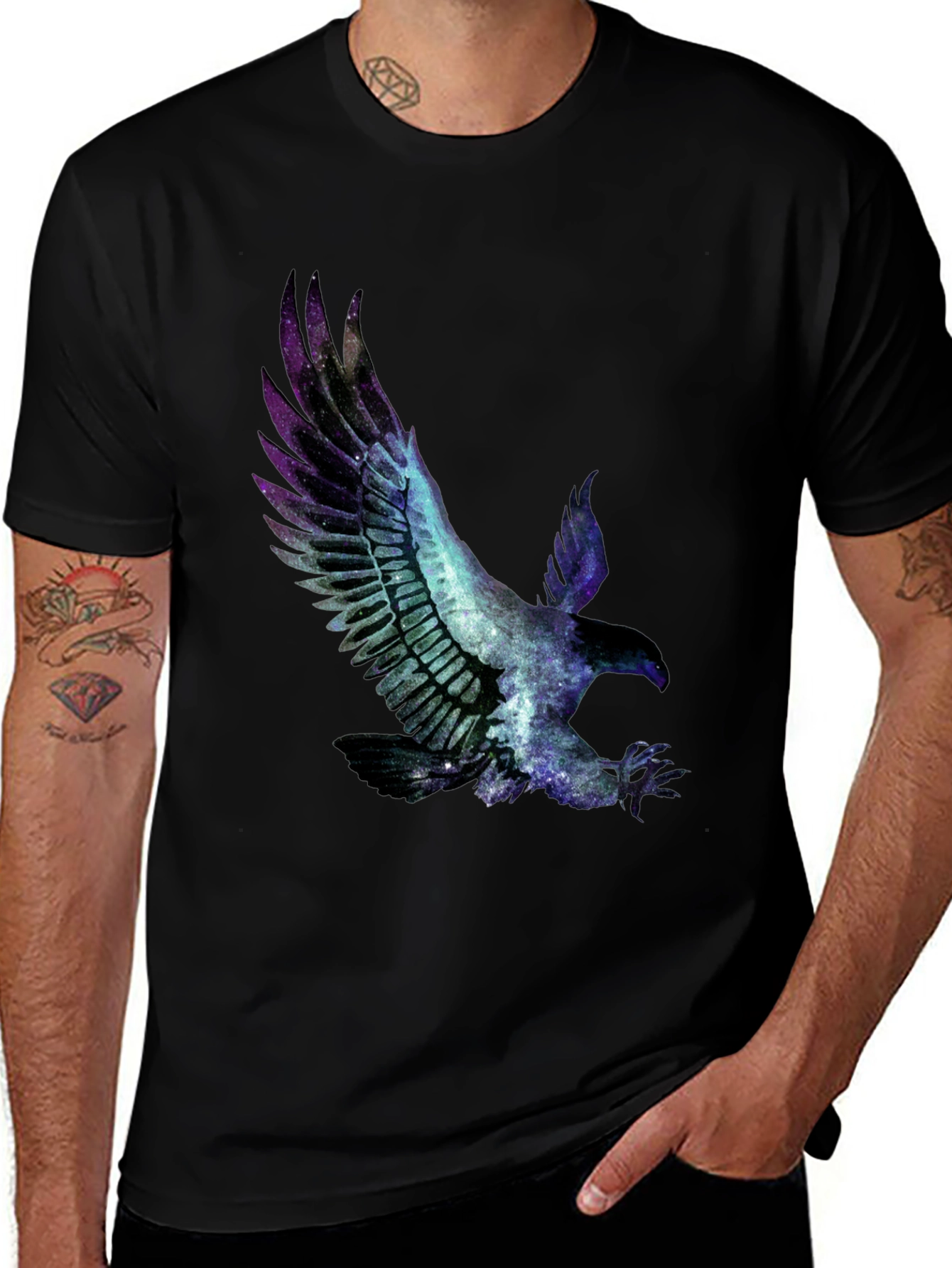 Variant 6 of Galaxy Eagle Graphic Tee - Black T-Shirt