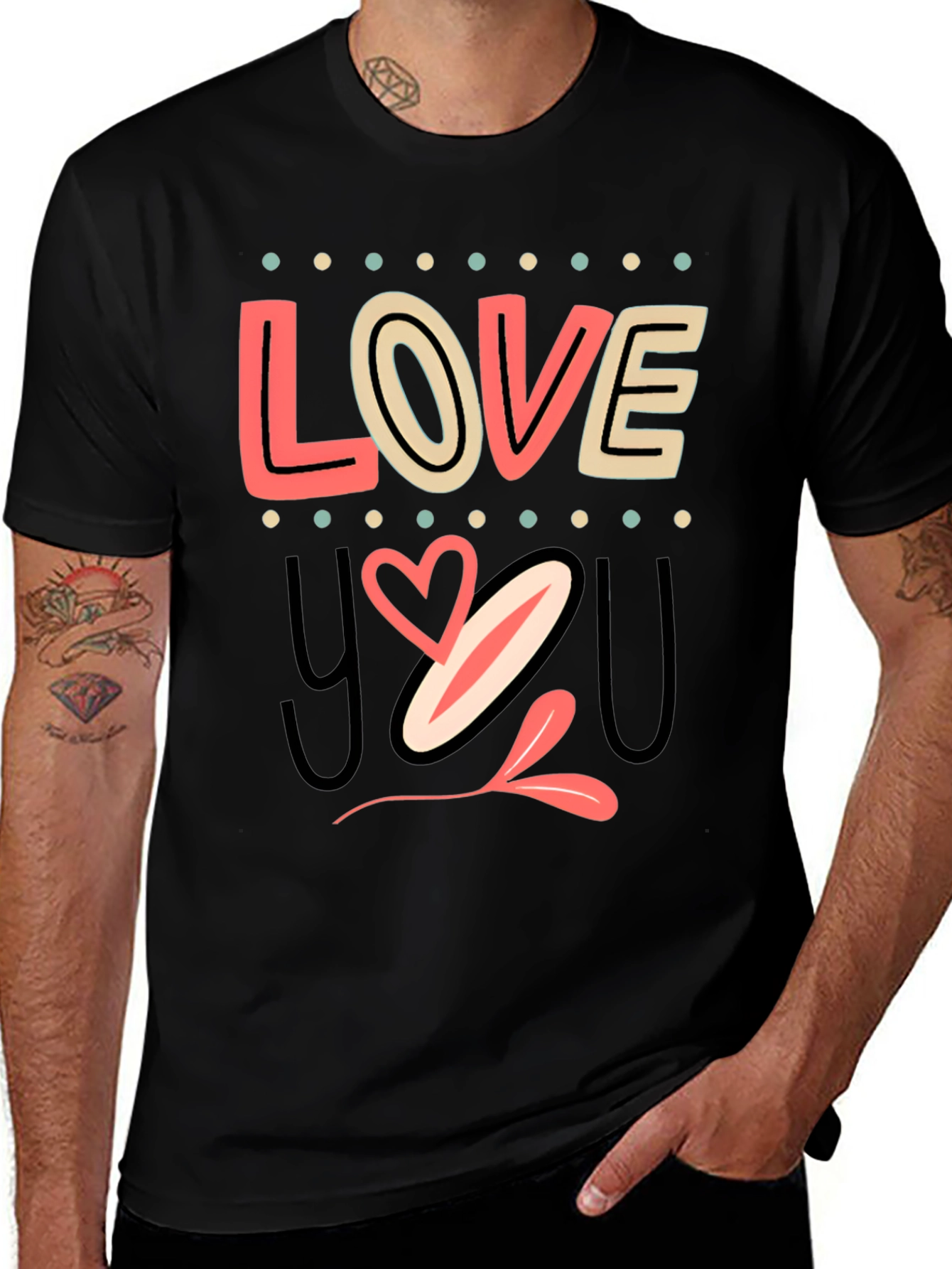 Variant 25 of Love You Graphic T-Shirt - Black
