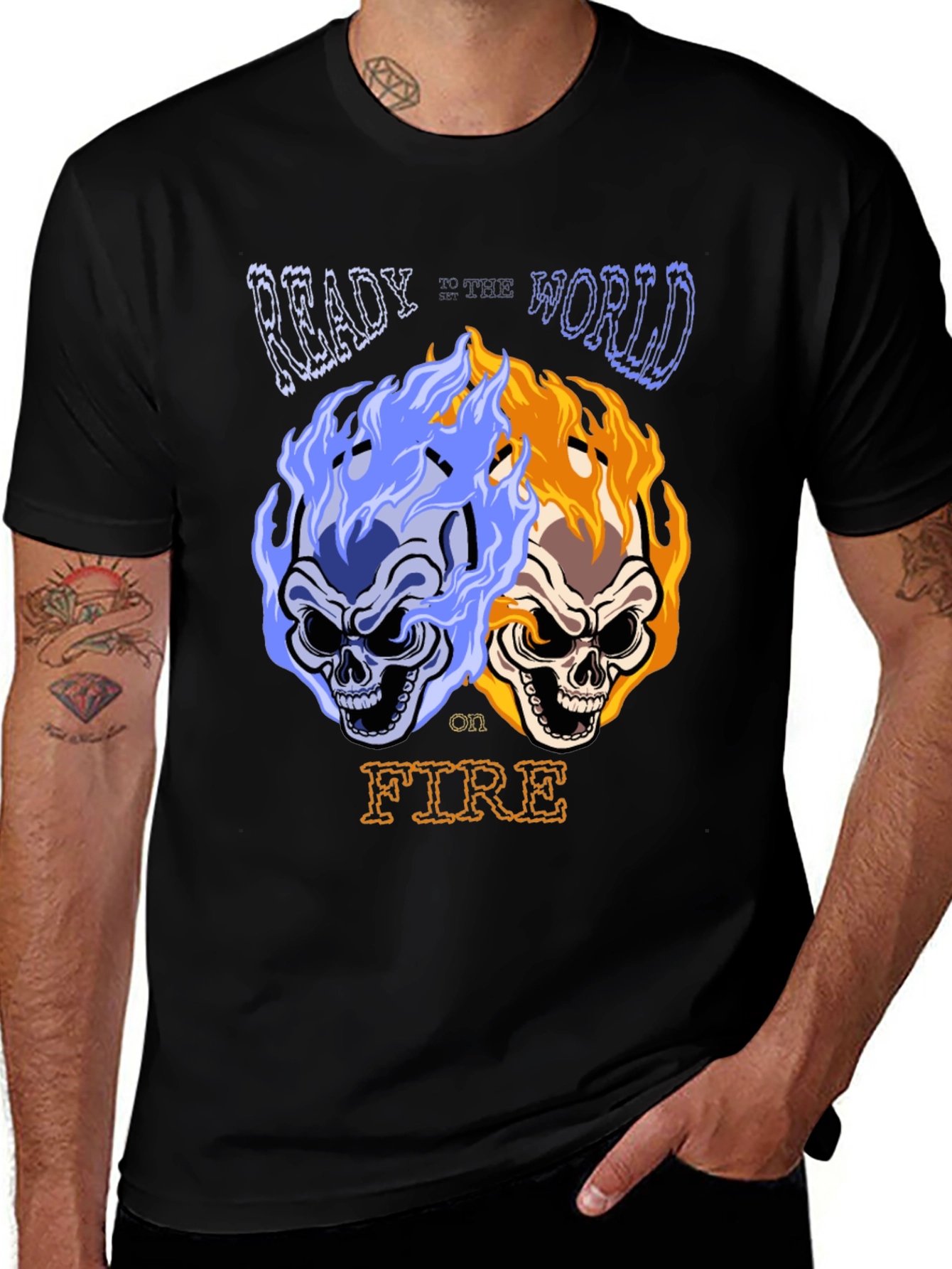 Variant 25 of Ready to ignite the world skull T-shirt