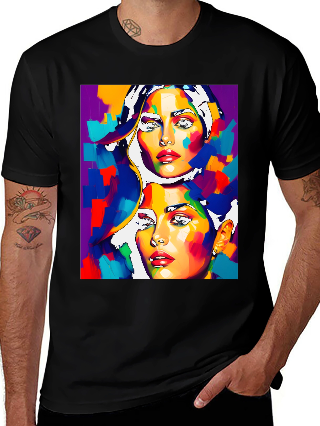 Variant 17 of Pop Art Women's Graphic Tee - Modern Abstract Design