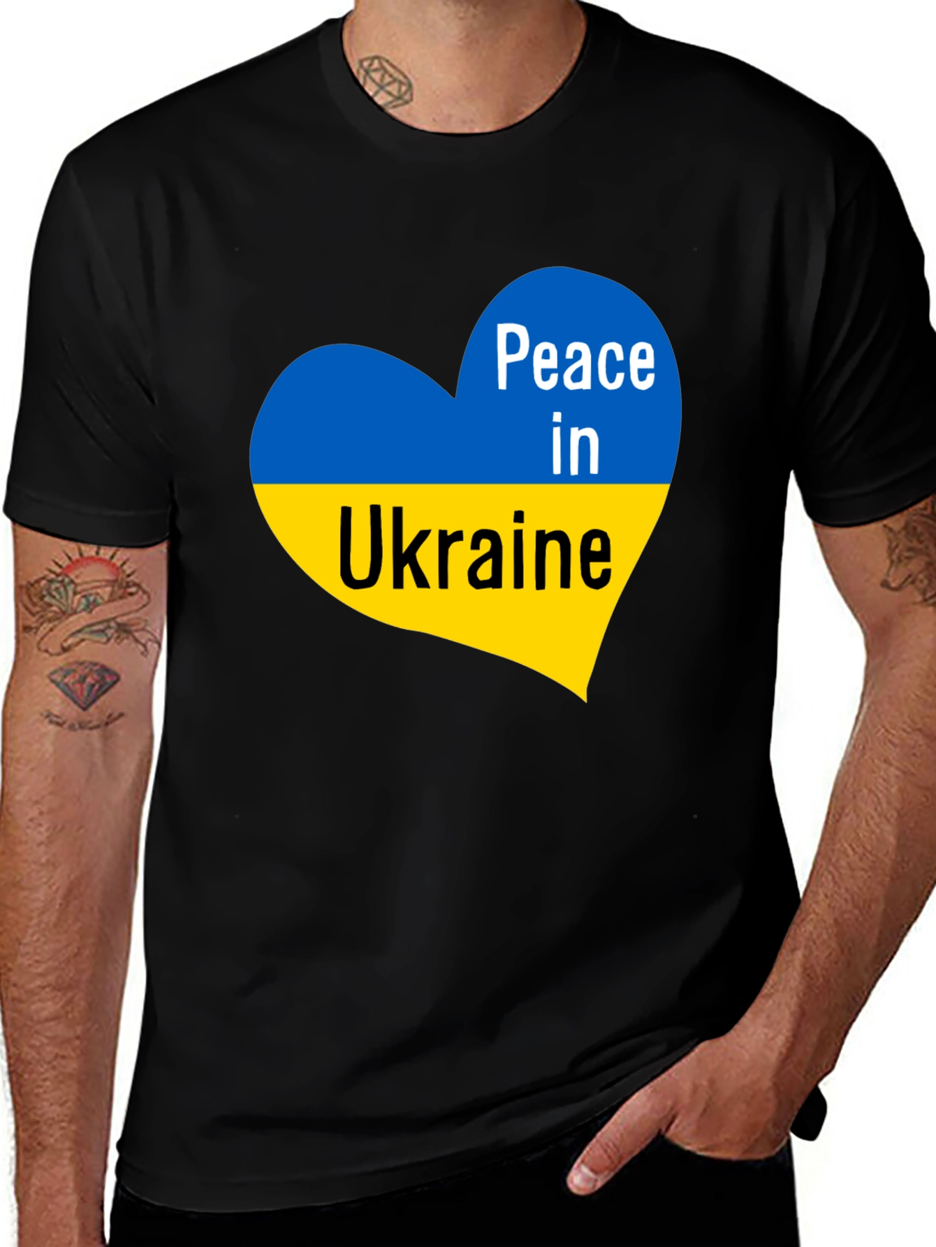 Ukraine Peace T-Shirt - Heart Flag Support