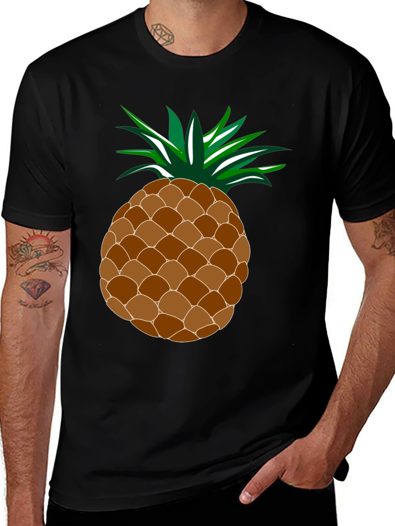 Variant 26 of Pineapple Graphic Tee - Black T-Shirt