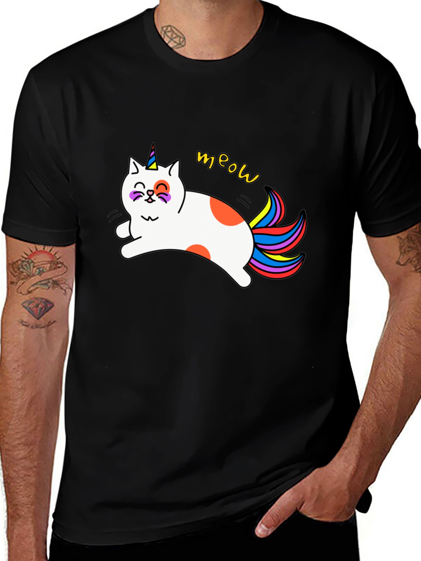 Unicat Meow T-Shirt - Novelty Graphic Tee
