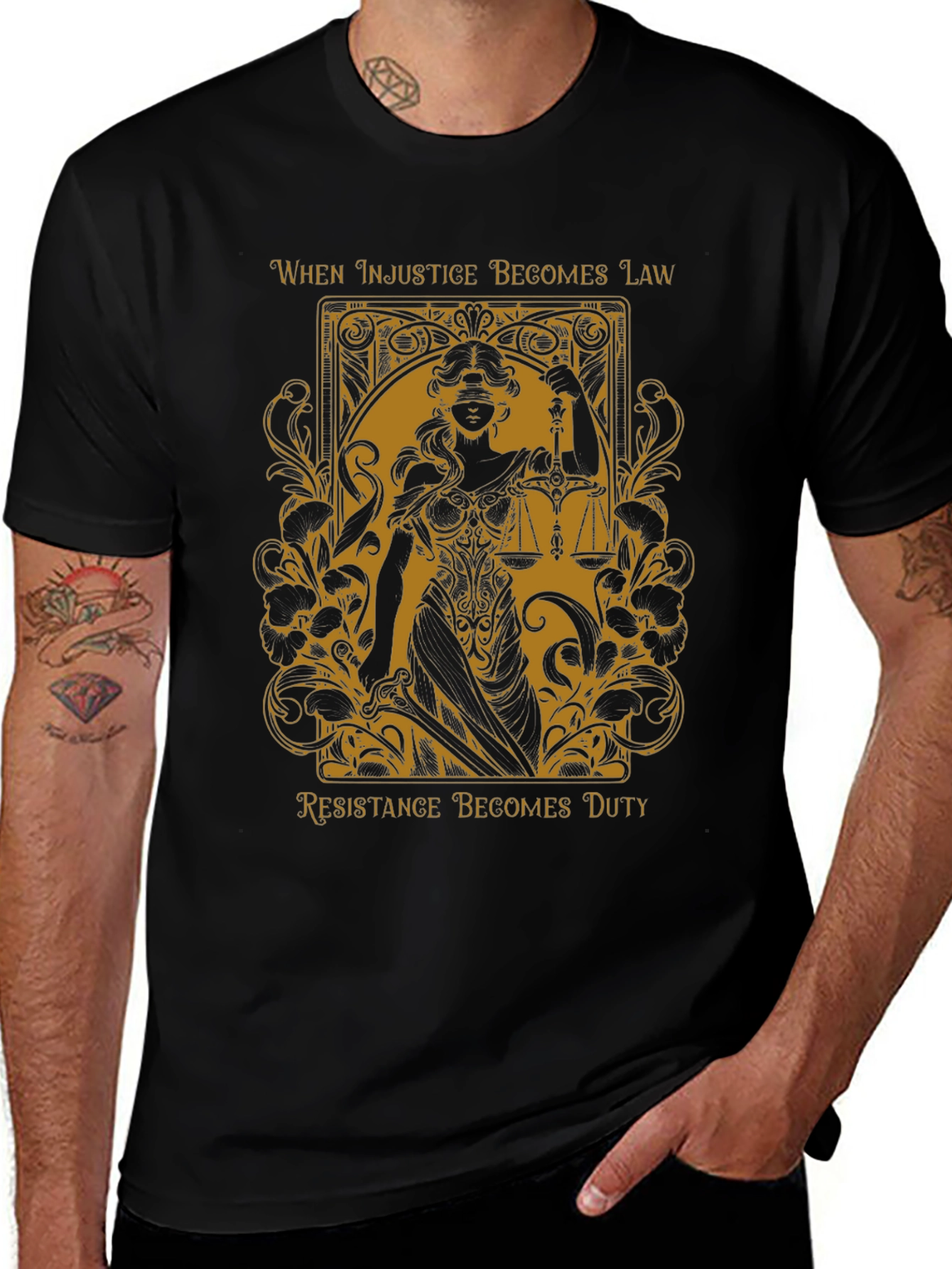 Justice T-Shirt - When Injustice Becomes Law