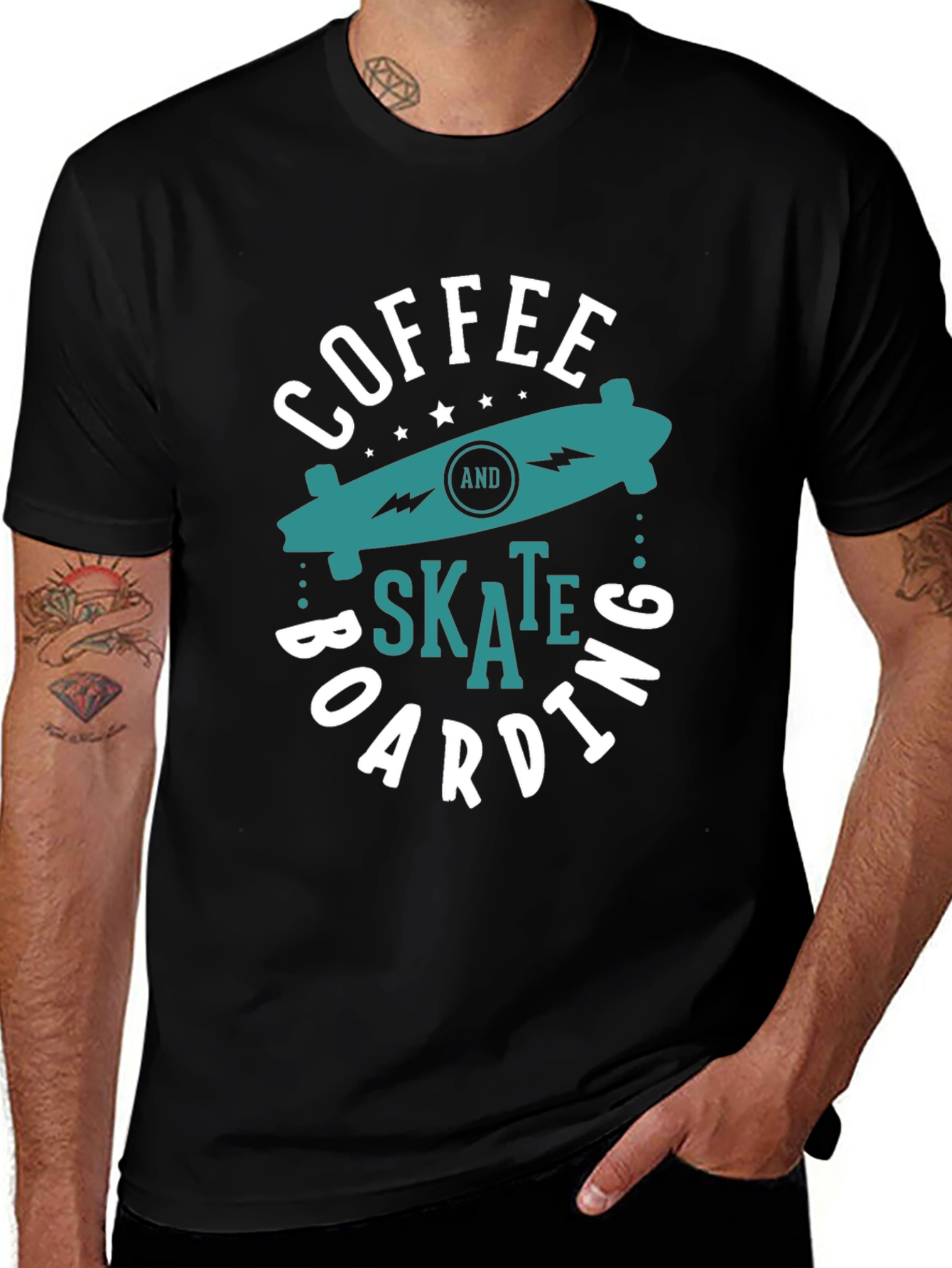 Variant 18 of Coffee and Skateboarding Graphic T-Shirt