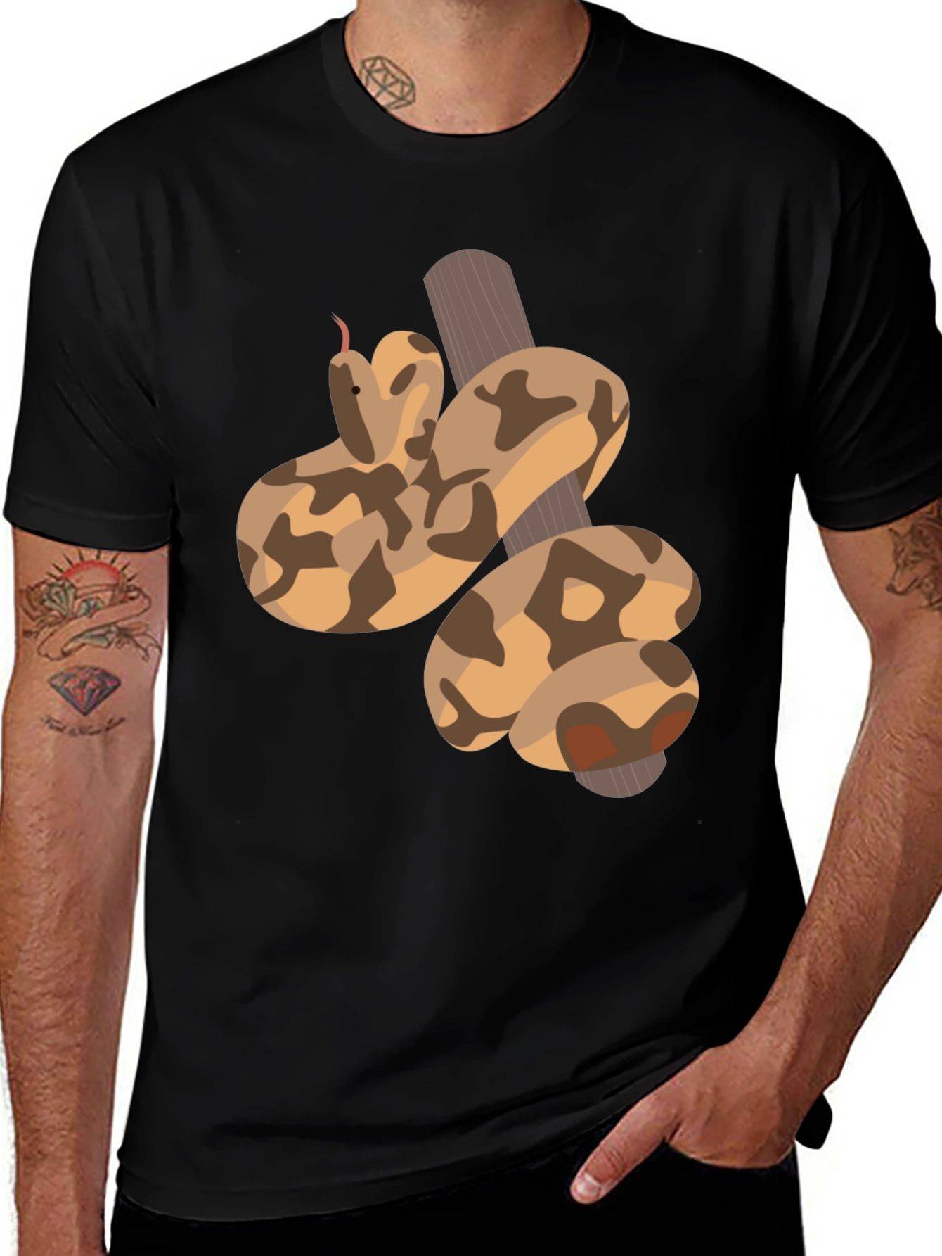 Variant 6 of Snake on Branch Graphic Tee - Stylish Animal Print