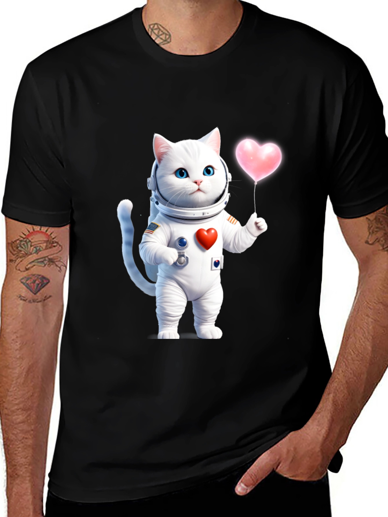 Variant 20 of Cat Astronaut Heart Balloon T-Shirt