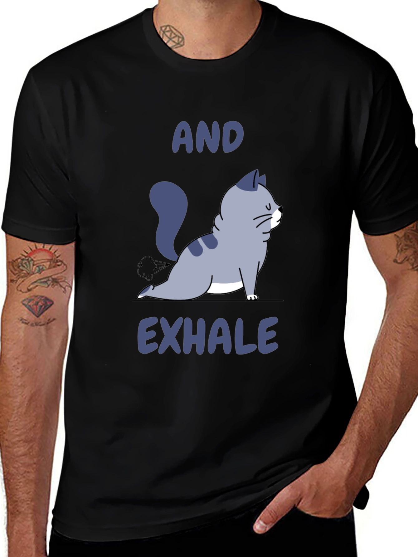 Variant 21 of Yoga Cat Fart And Exhale T-Shirt