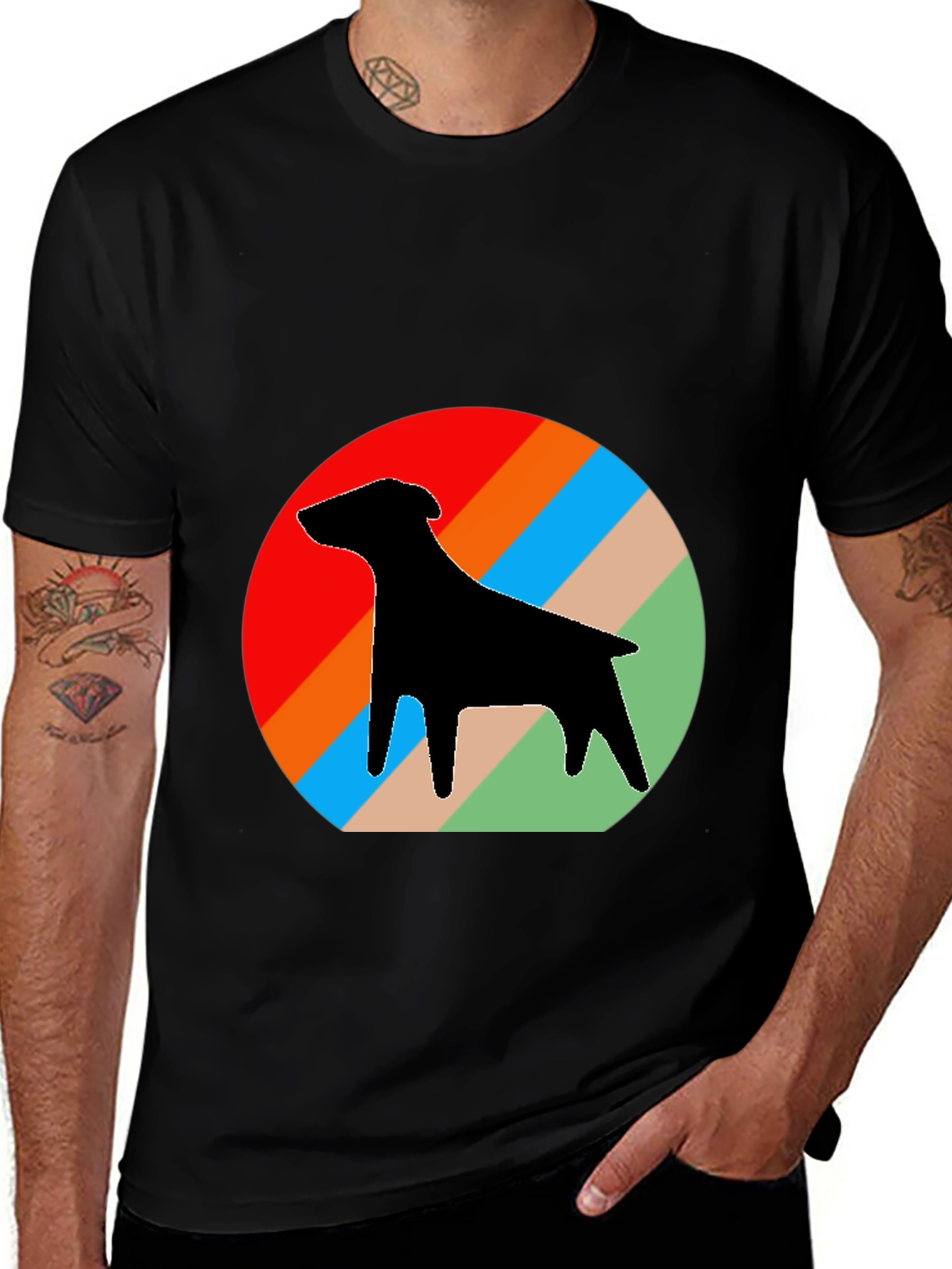 Variant 27 of Retro Dog Silhouette T-Shirt - Stylish Casual Wear
