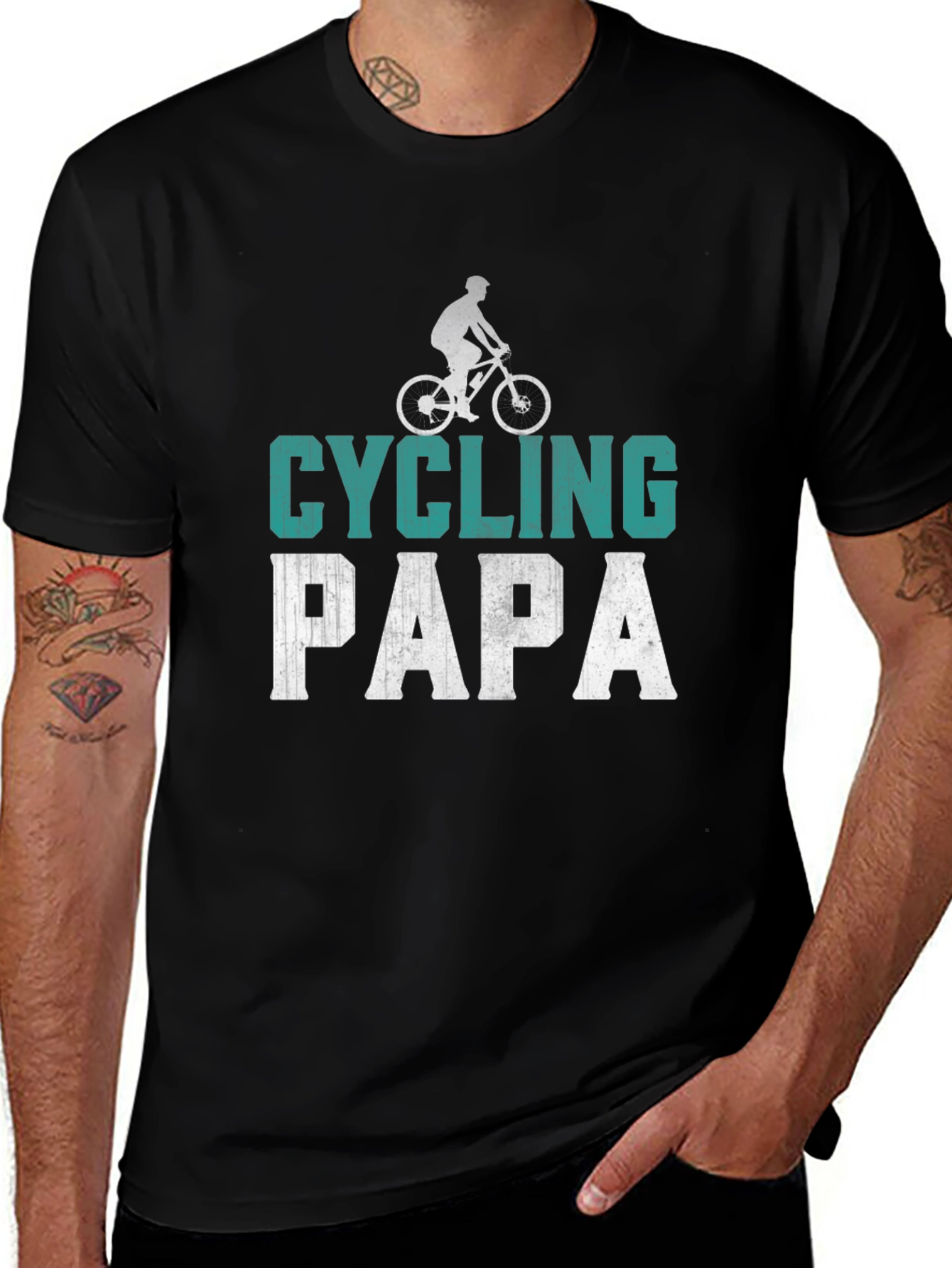 Variant 19 of Cycling Papa Graphic Tee - Perfect for Dad