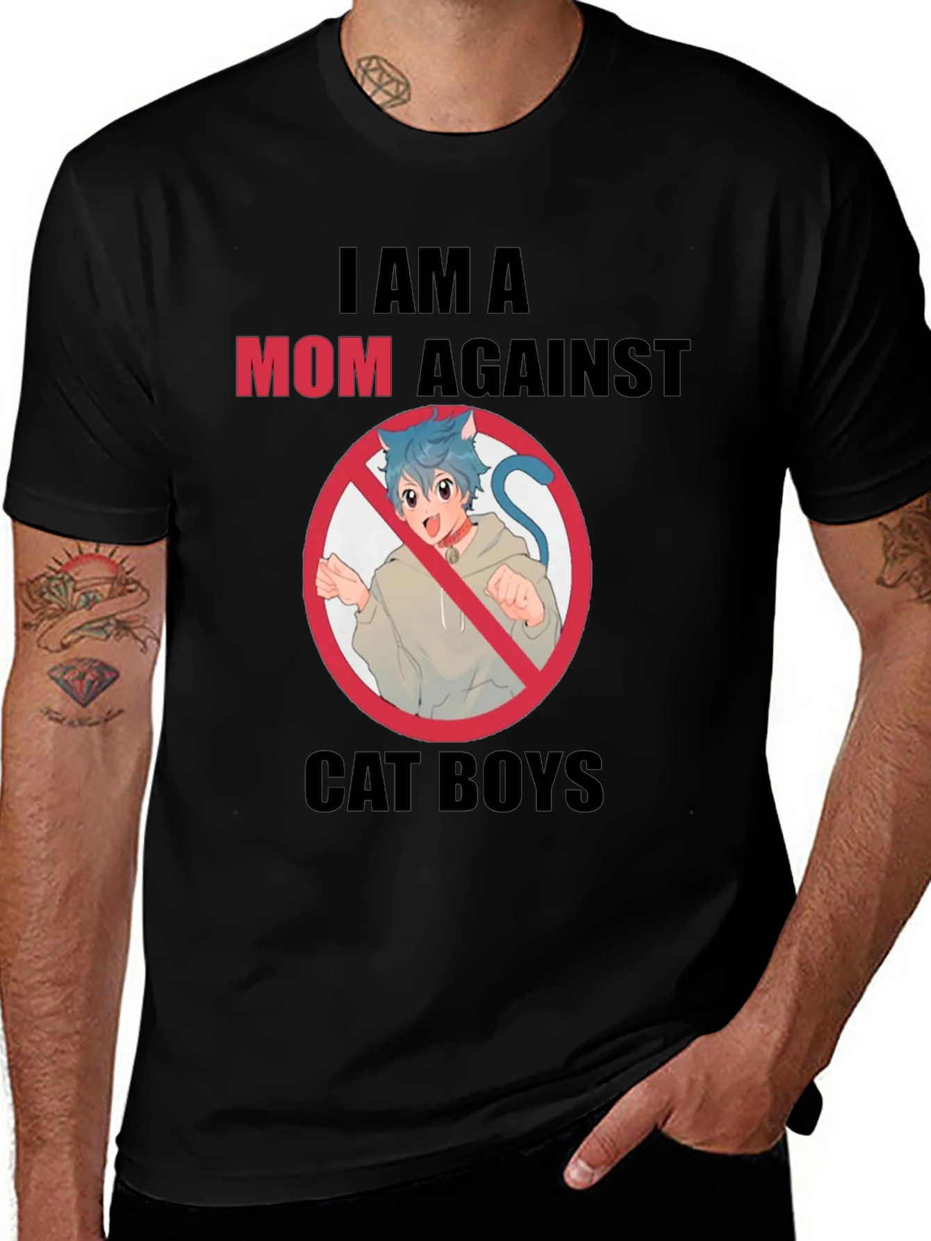 Variant 14 of I am a Mom Against Cat Boys T-Shirt