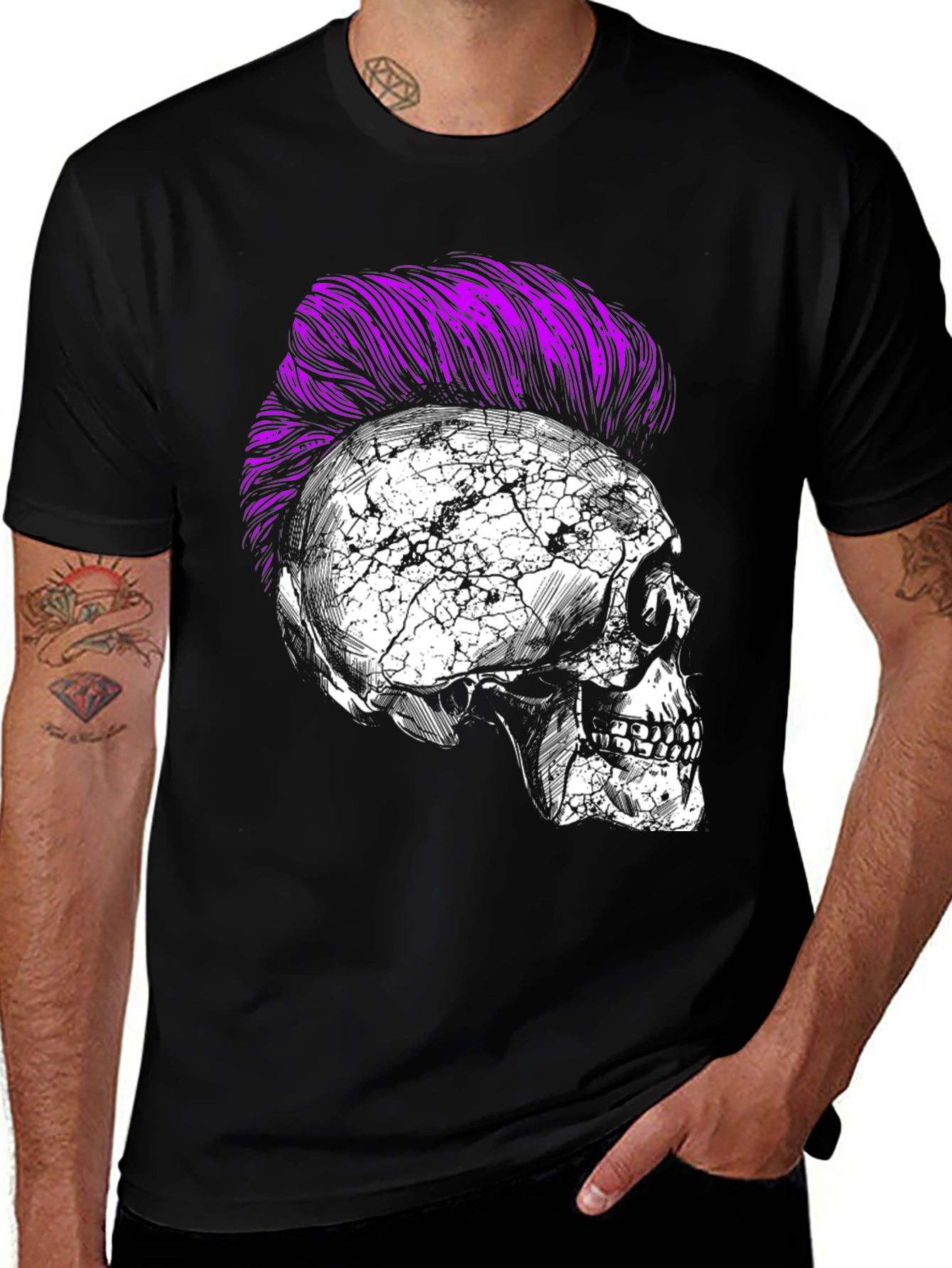 Variant 4 of Skull Punk T-Shirt - Edgy Graphic Tee