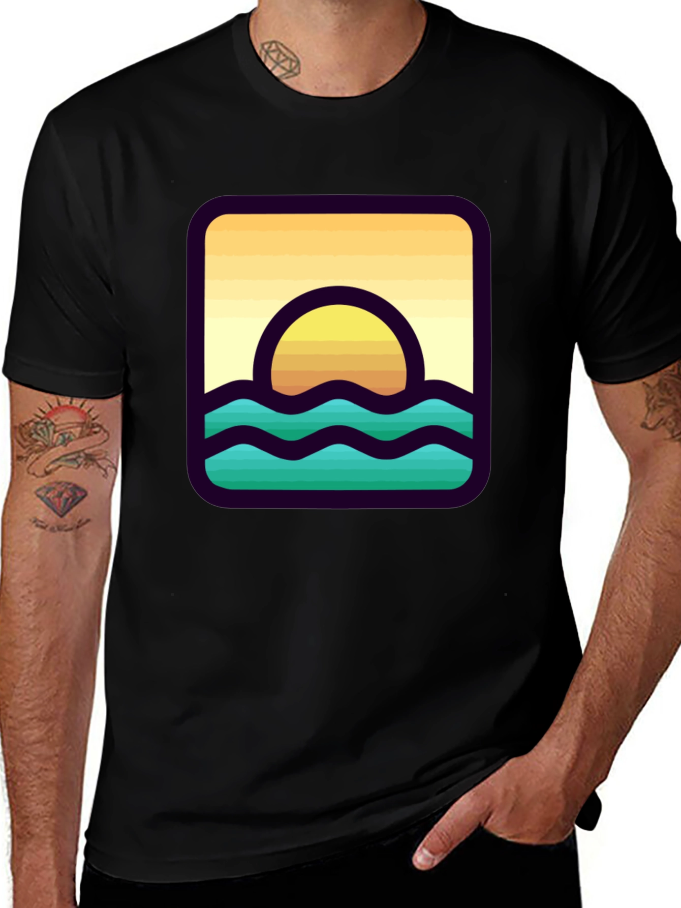 Variant 30 of Sunset Waves Graphic T-Shirt