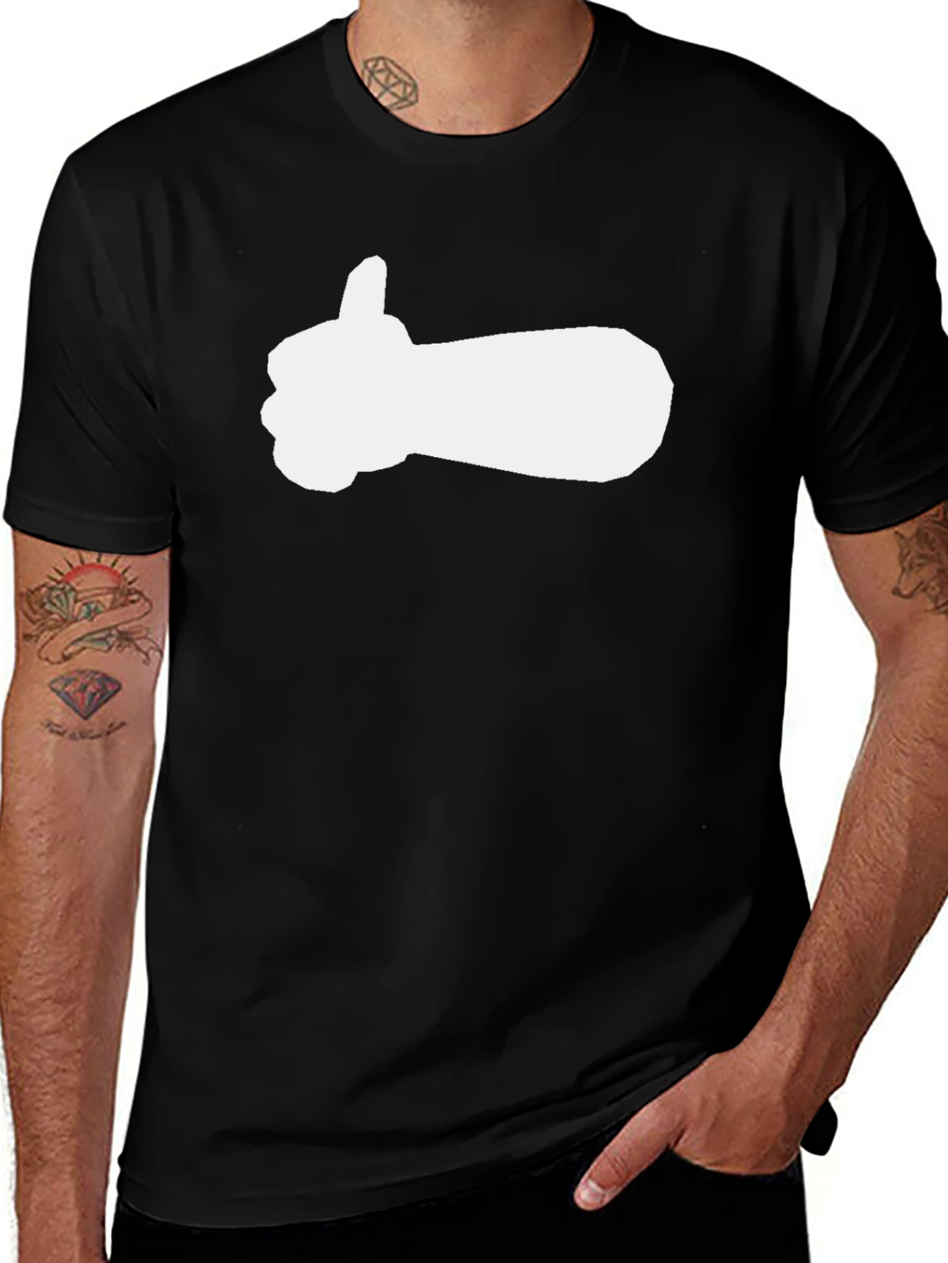 Variant 3 of Thumbs Up Graphic Tee - Black Casual Shirt