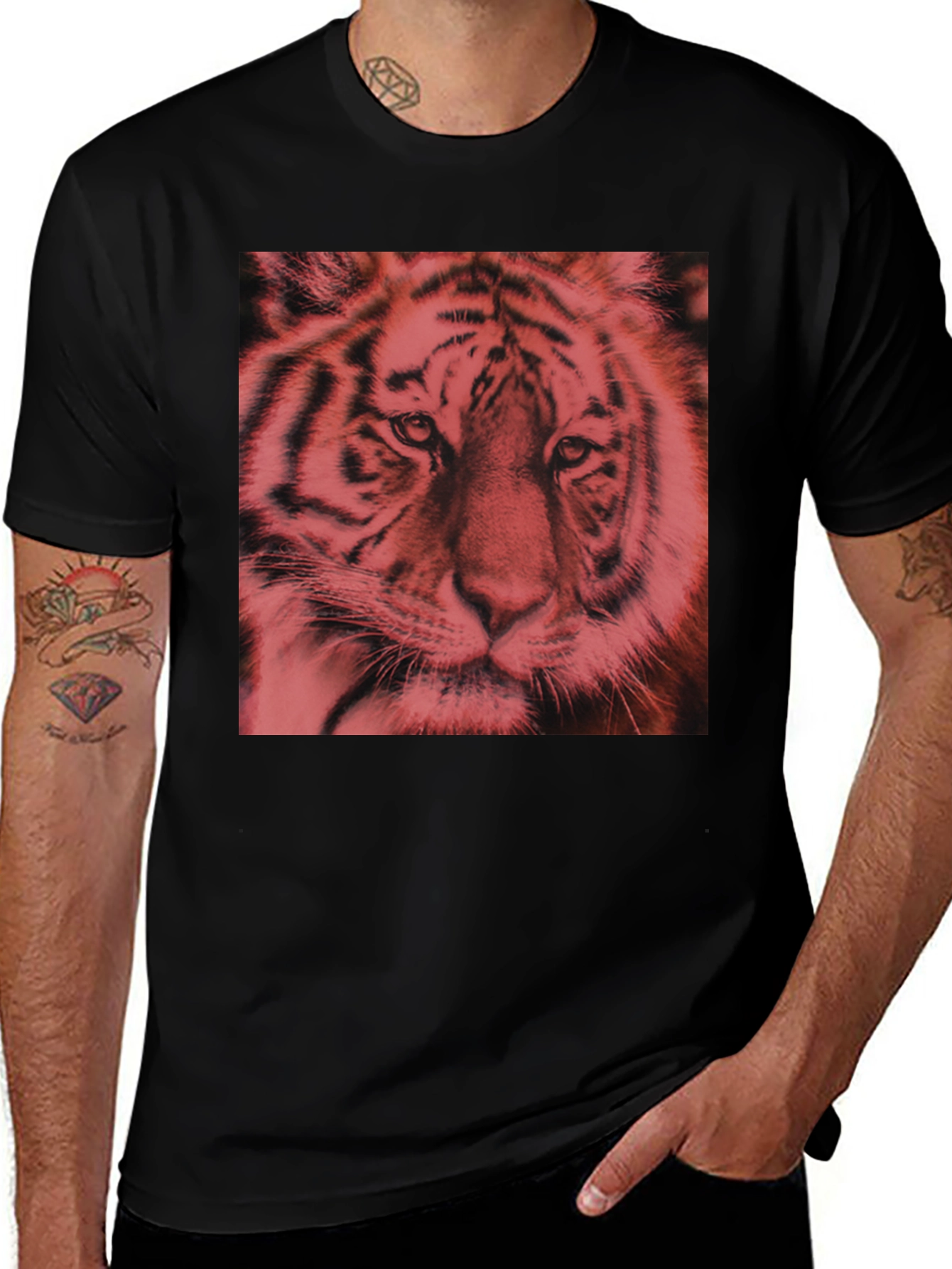 Variant 19 of Tiger Graphic Tee - Bold Black T-Shirt