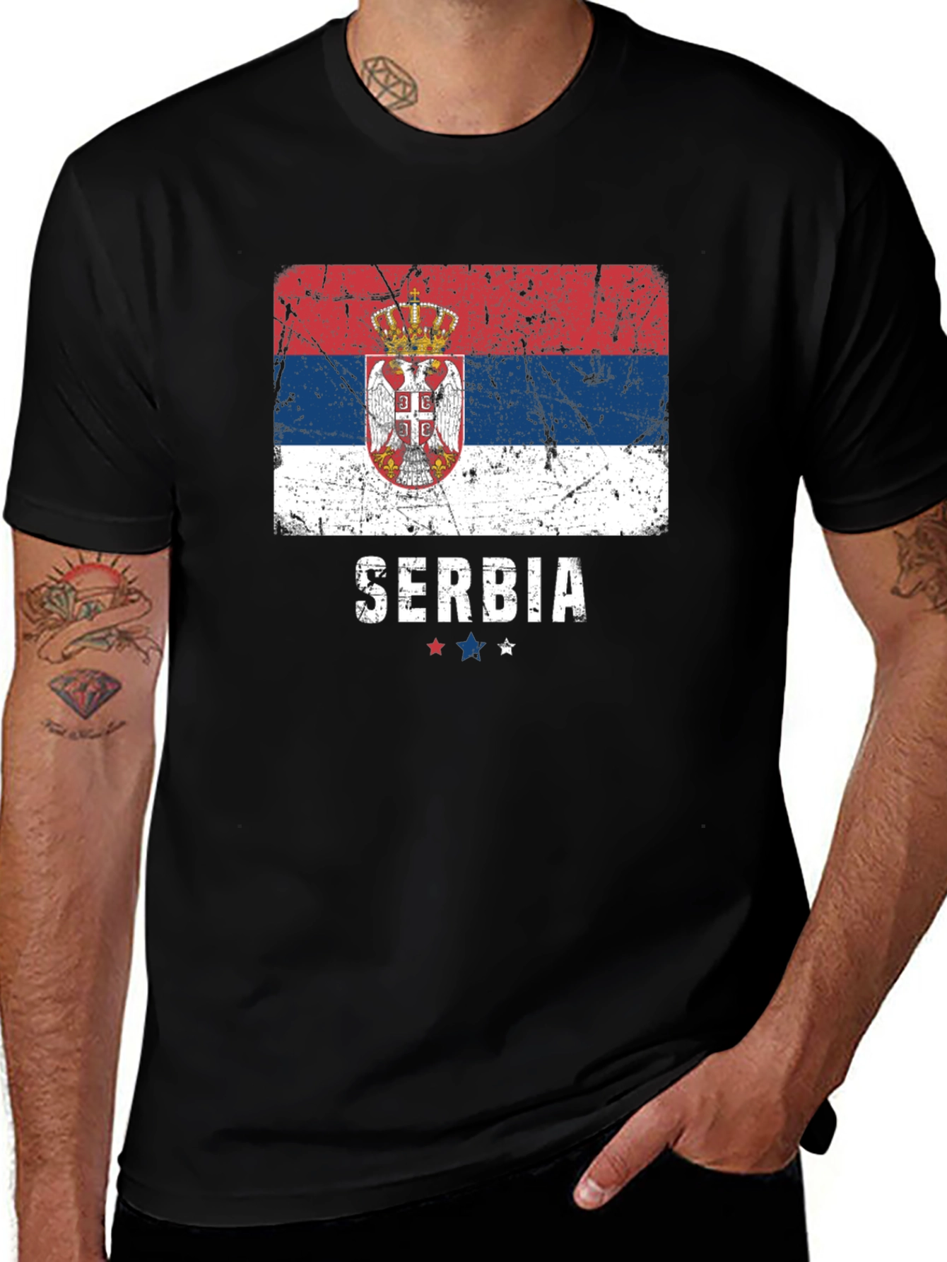 Serbia Flag Graphic T-Shirt Patriotic Pride