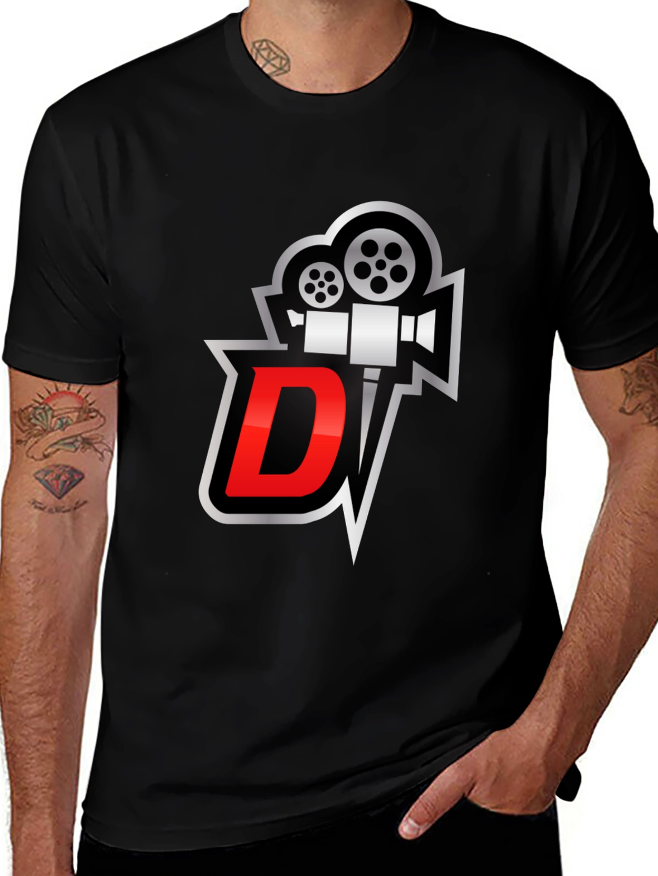 Variant 13 of Director D Letter Graphic Black T-Shirt