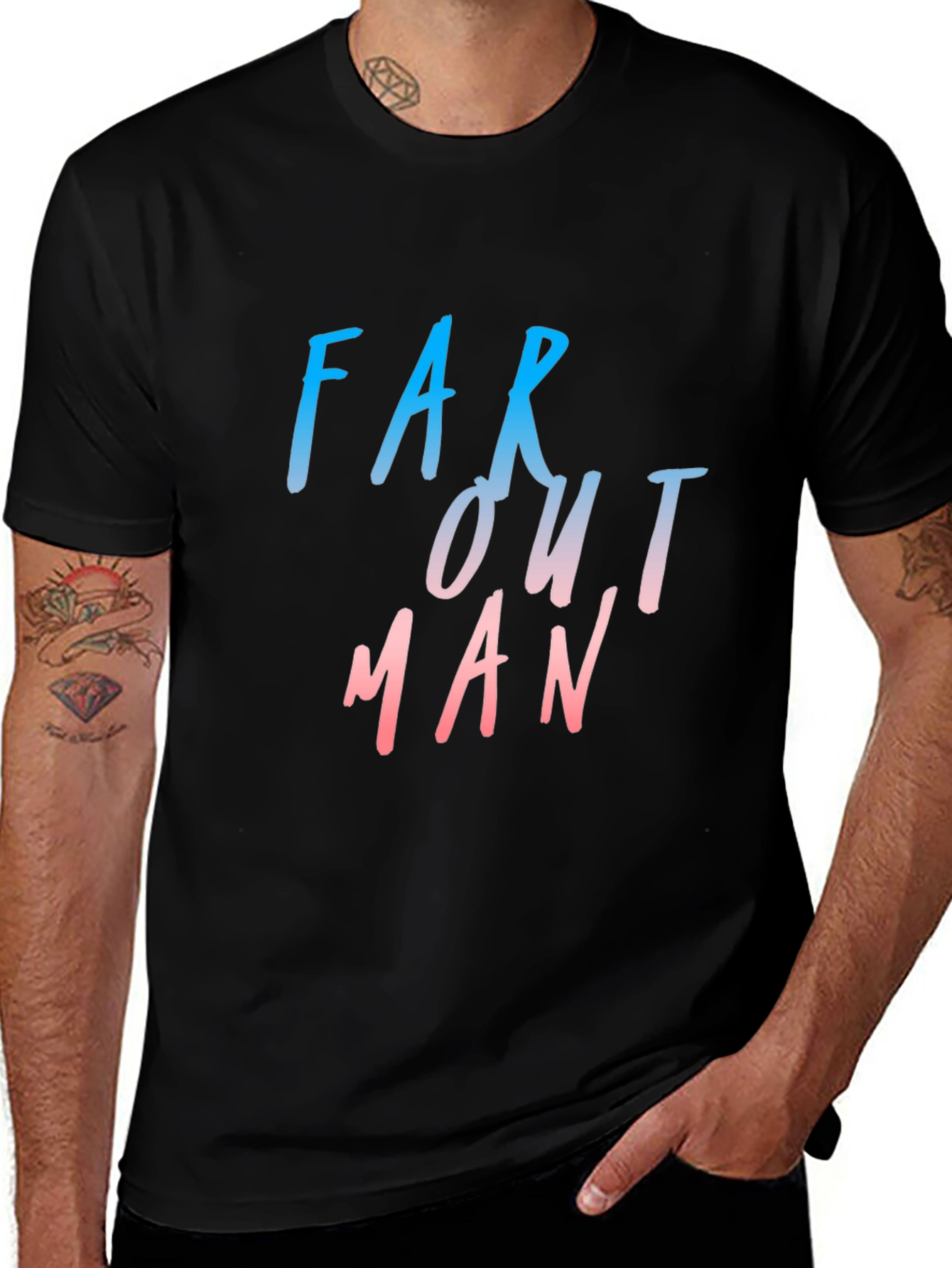 Variant 19 of Far Out Man Graphic Tee - Black