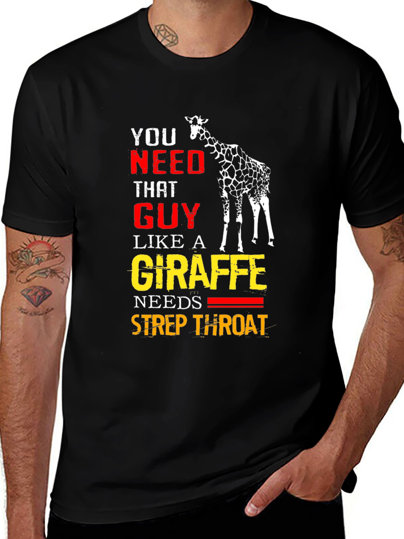 Variant 24 of Giraffe Strep Throat T-Shirt - Funny Graphic Tee