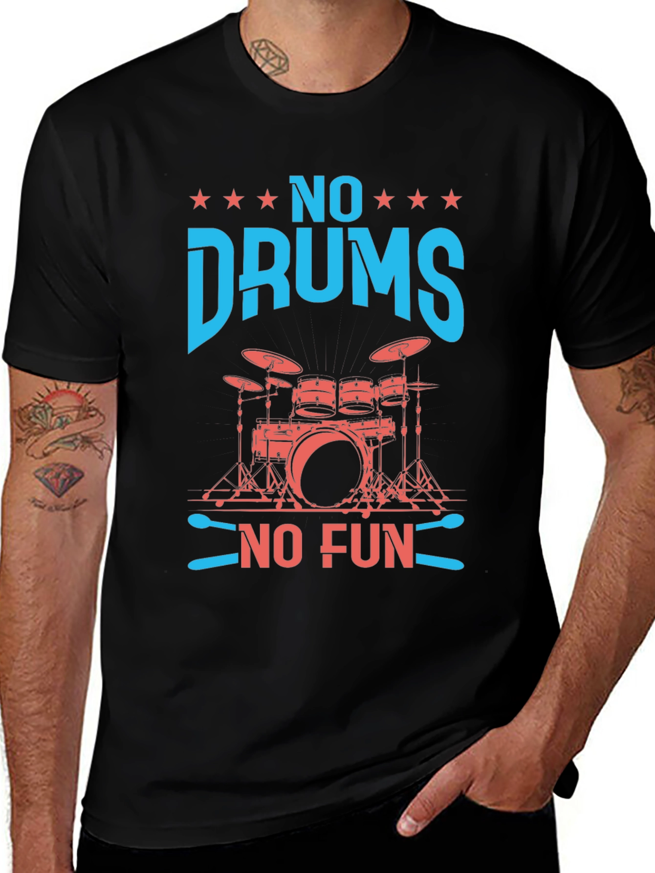 Variant 17 of No Drums No Fun Graphic Tee