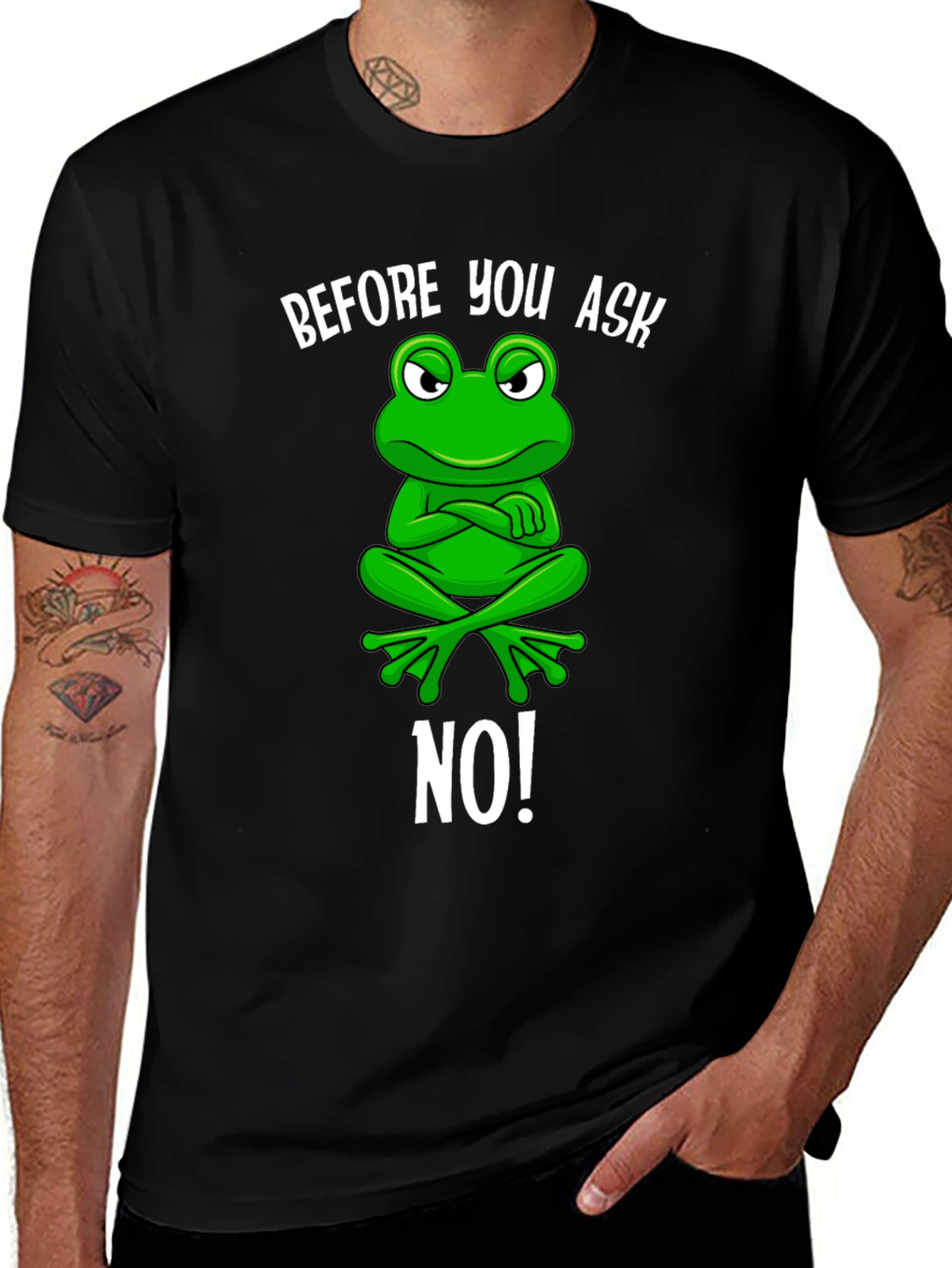 Variant 15 of Funny Frog T-Shirt - Before You Ask, No!