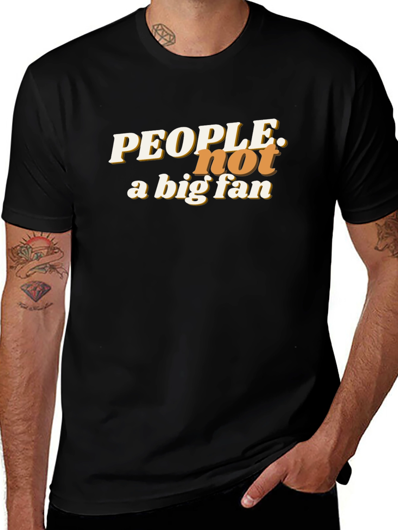 Variant 22 of People Not A Big Fan Graphic Tee - Black